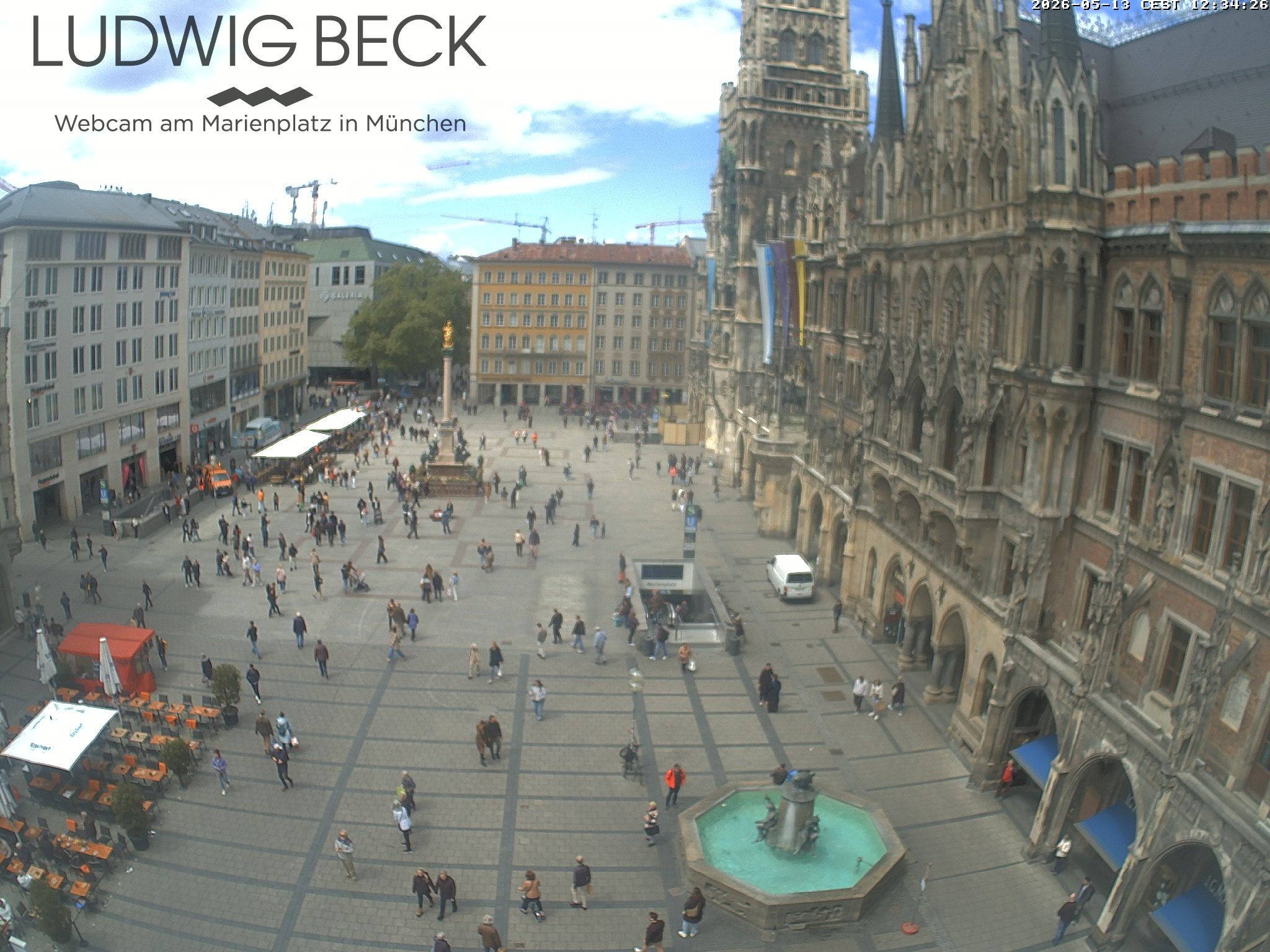 Archived image Webcam at the Marienplatz, Munich