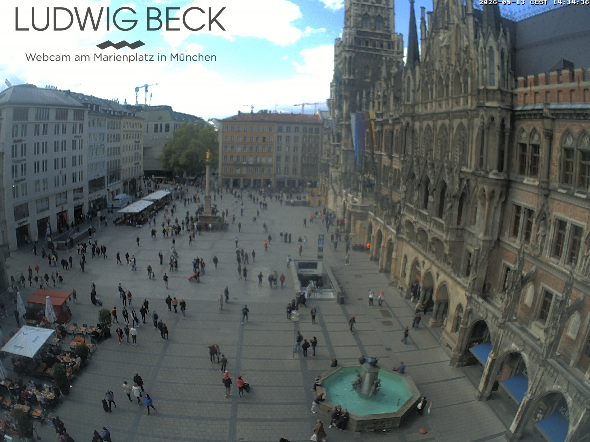 Archived image Webcam at the Marienplatz, Munich