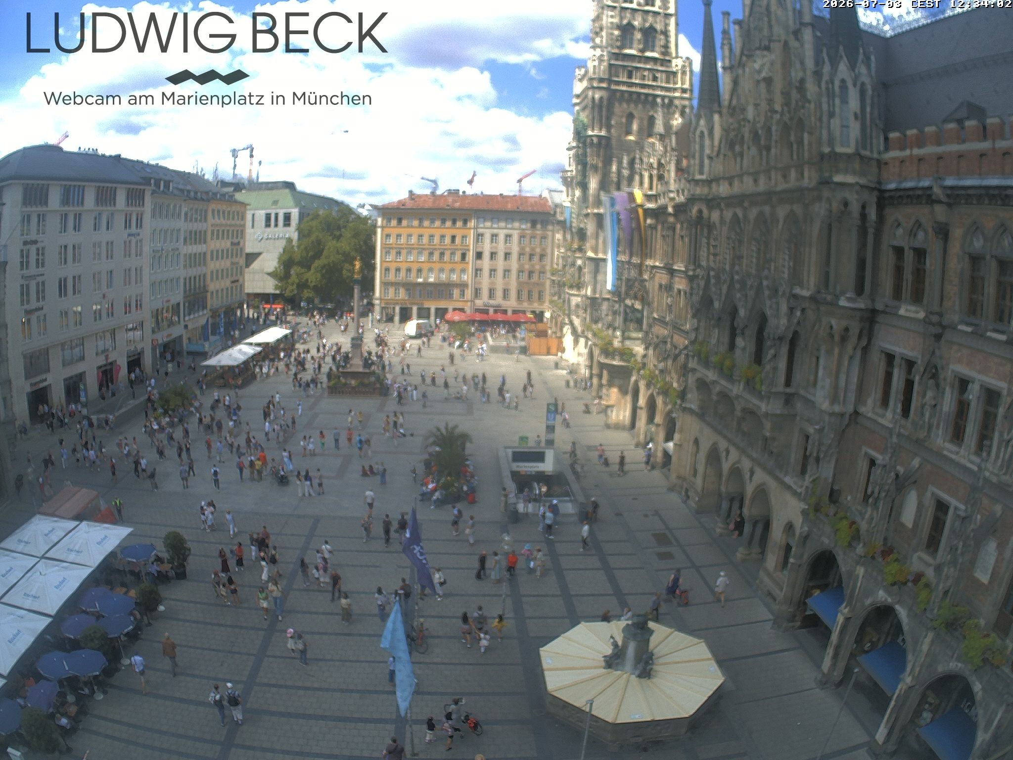 Archiv Foto Webcam am Marienplatz München