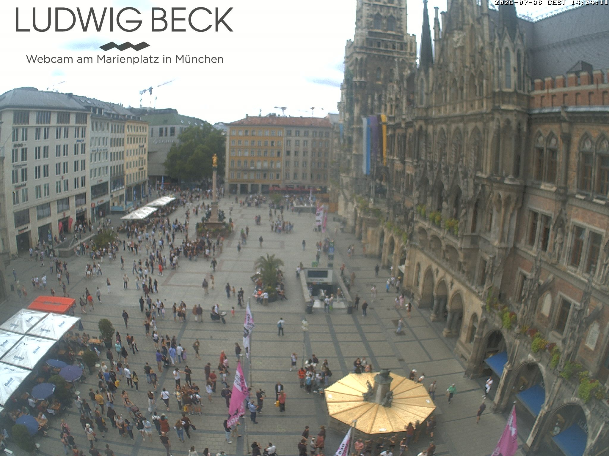 Archived image Webcam at the Marienplatz, Munich