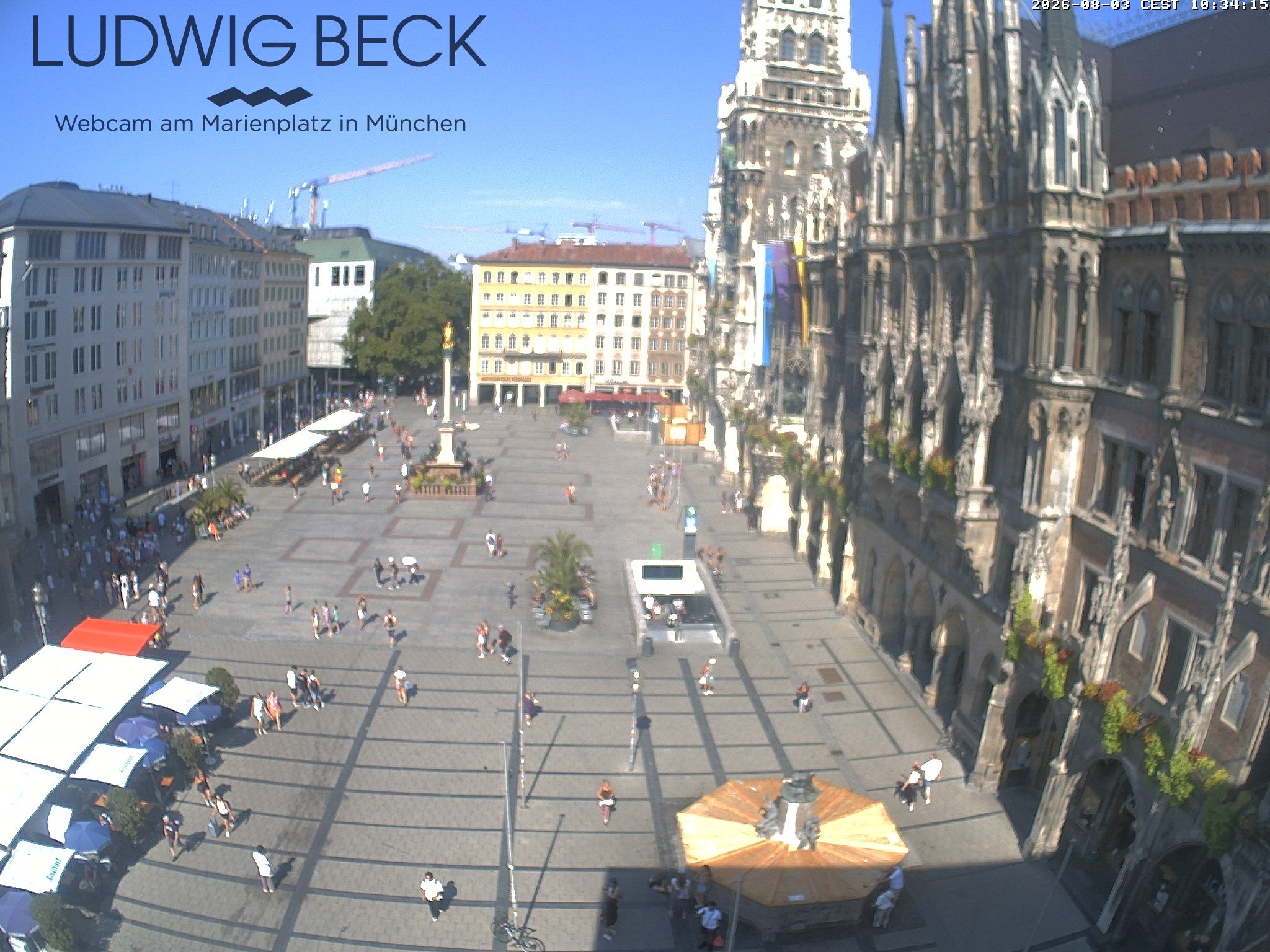 Archived image Webcam at the Marienplatz, Munich