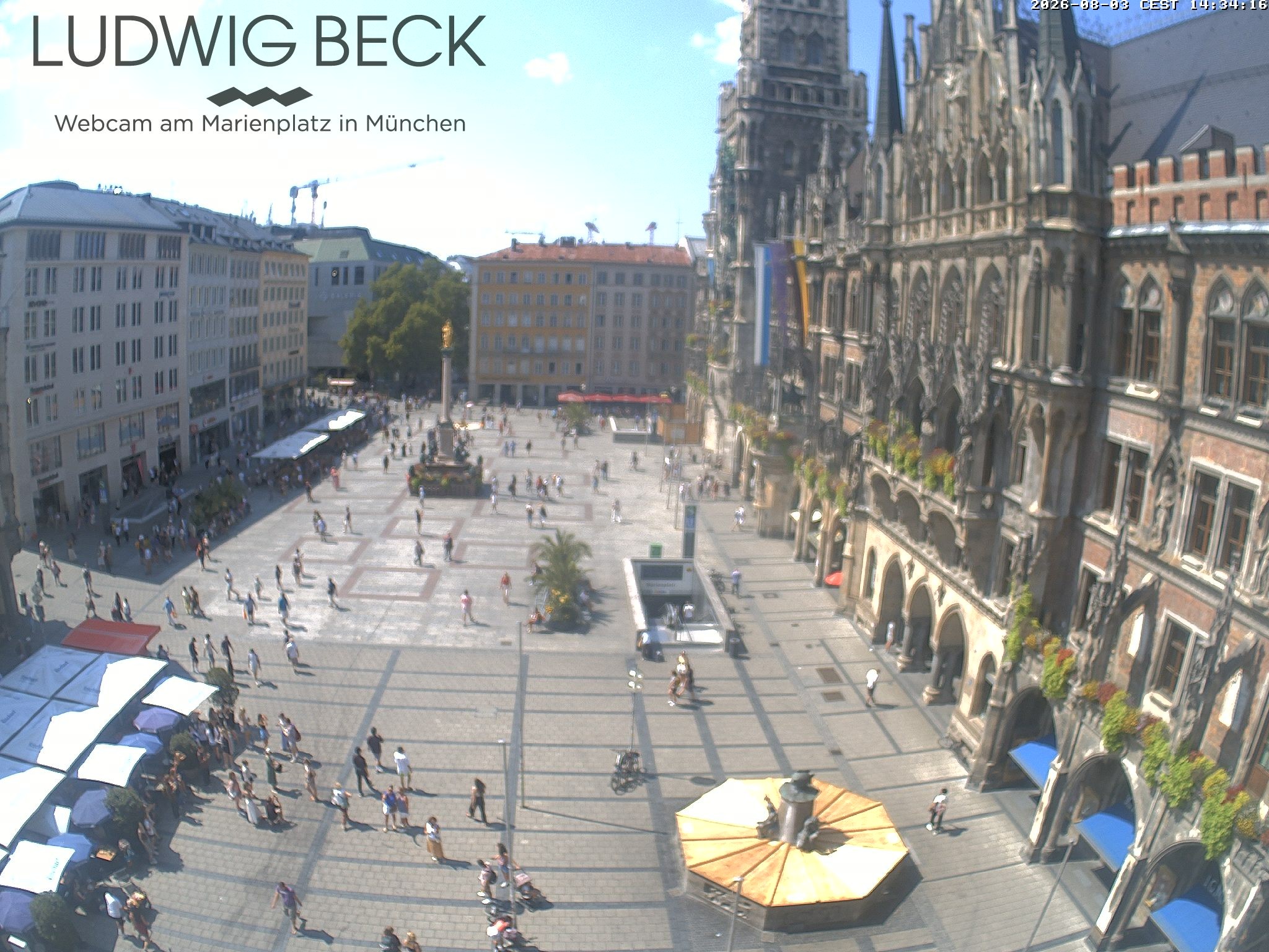 Archived image Webcam at the Marienplatz, Munich