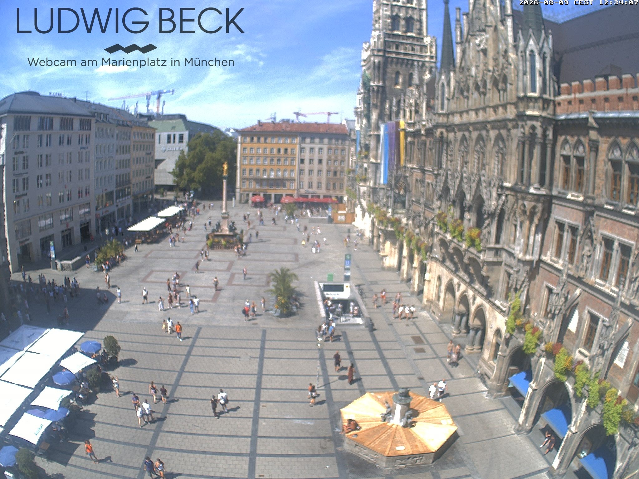 Archived image Webcam at the Marienplatz, Munich
