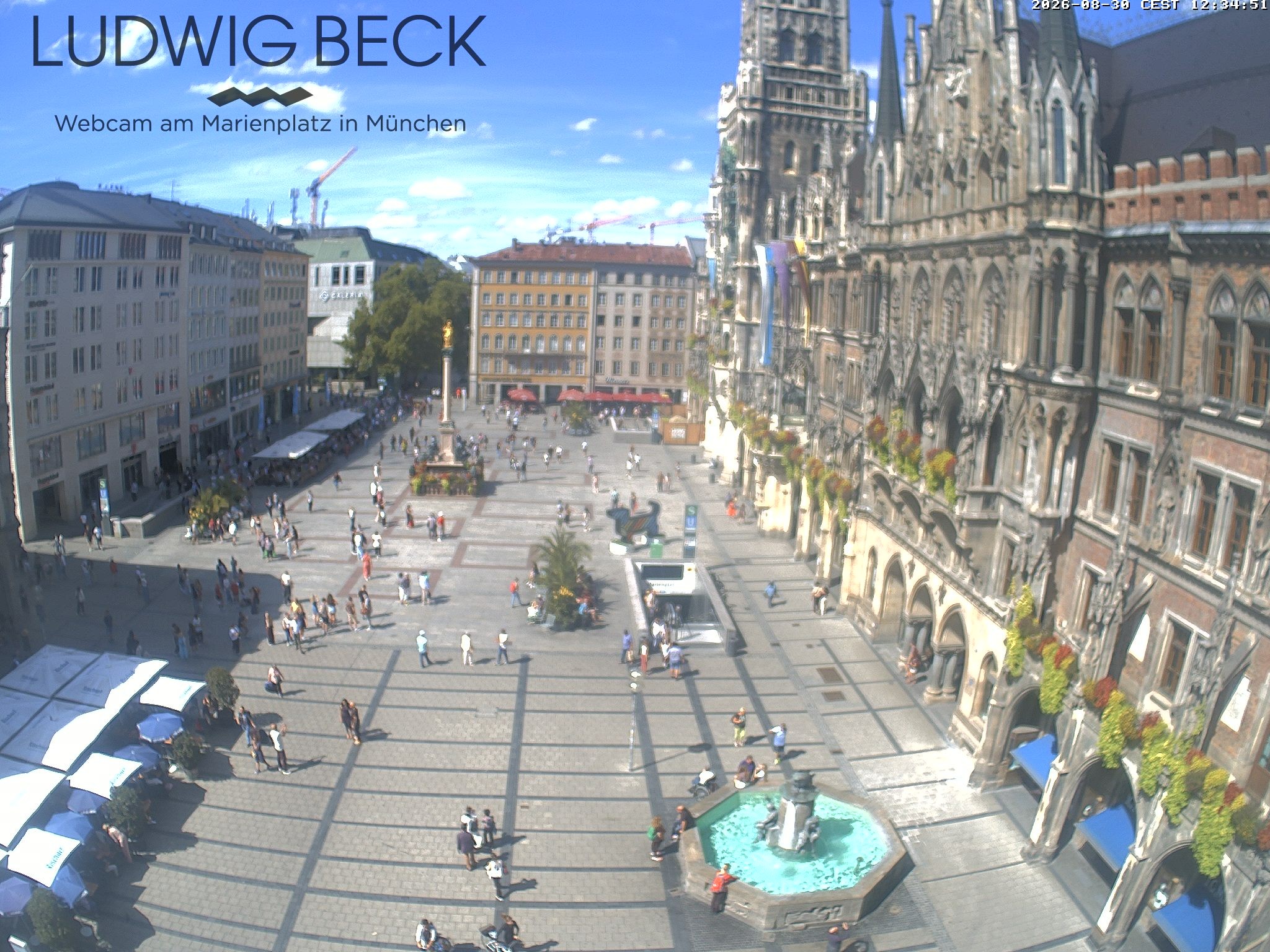 Archived image Webcam at the Marienplatz, Munich