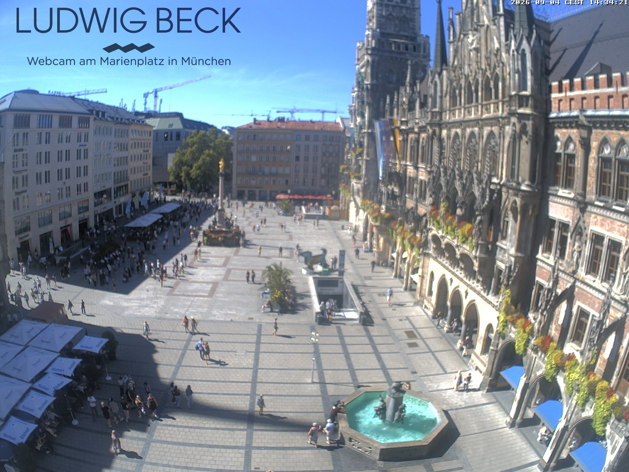 Archiv Foto Webcam am Marienplatz München