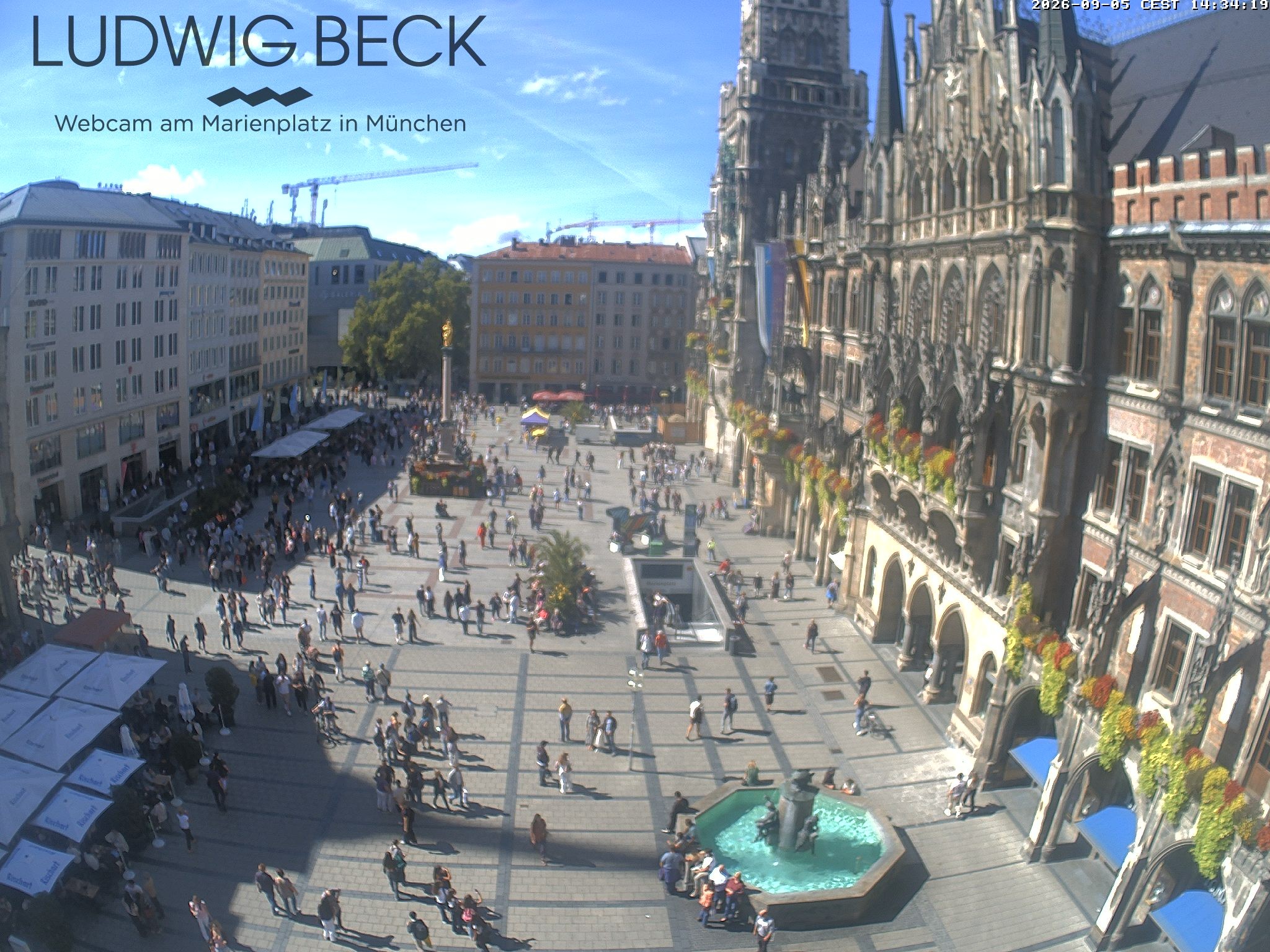 Archiv Foto Webcam am Marienplatz München