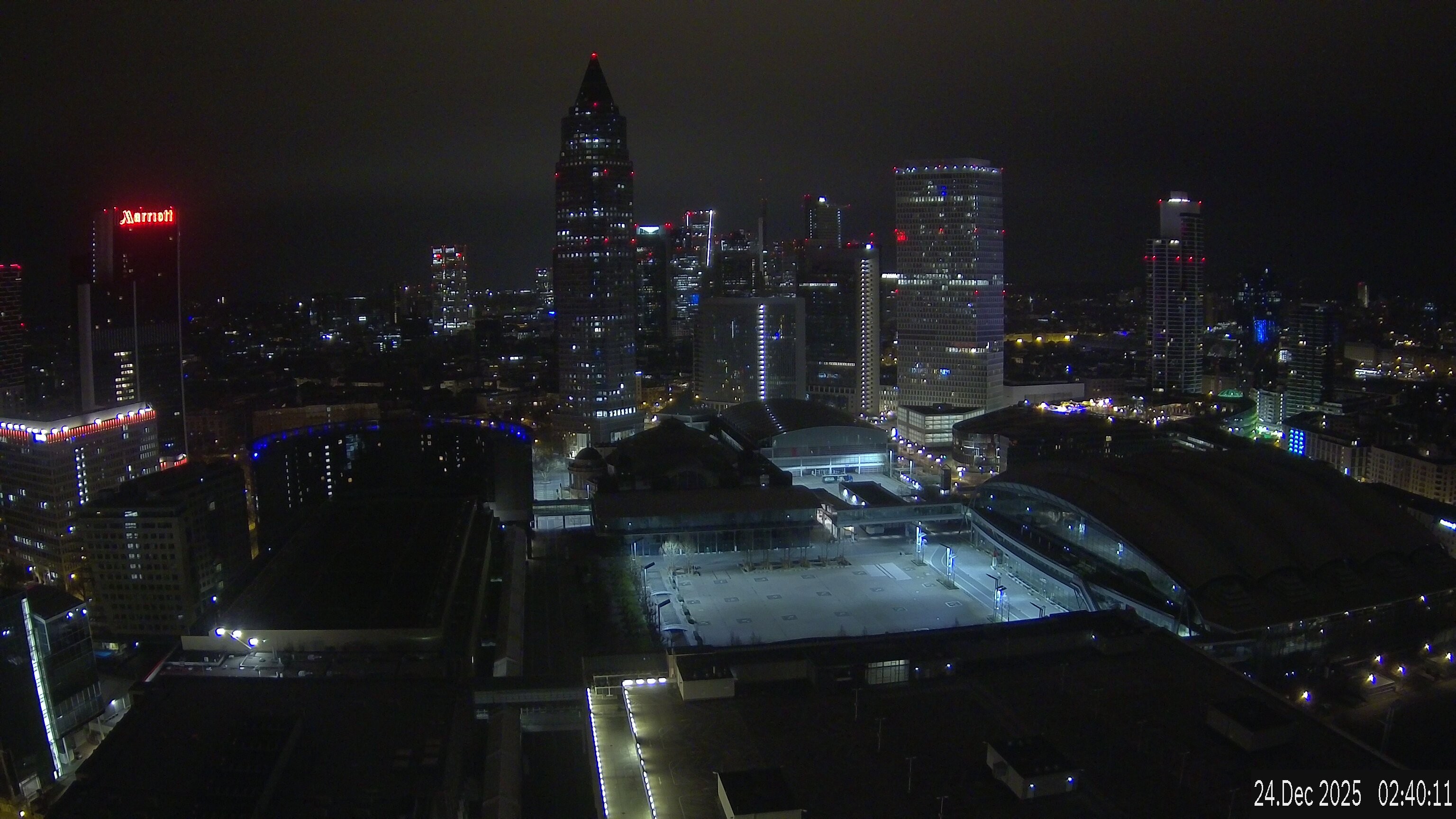 Archiv Foto Webcam Blick von Frankfurter Messe auf die Skyline