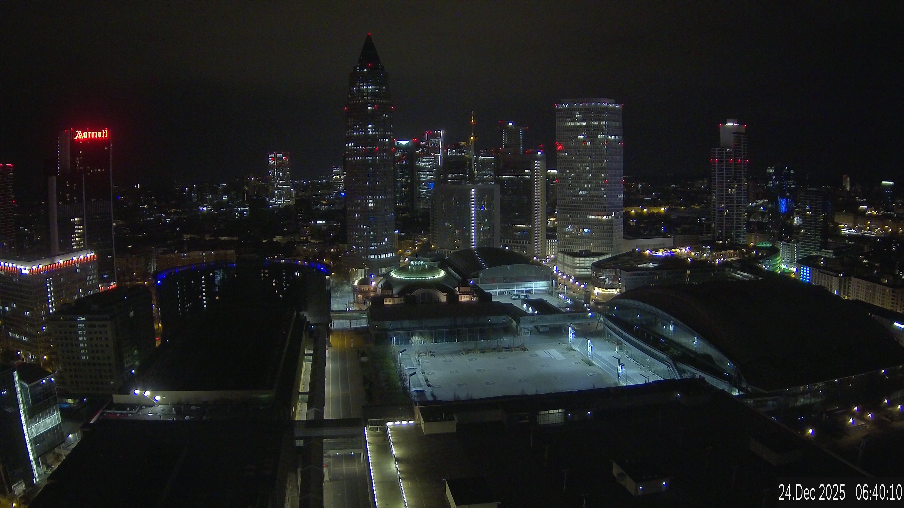 Archiv Foto Webcam Blick von Frankfurter Messe auf die Skyline