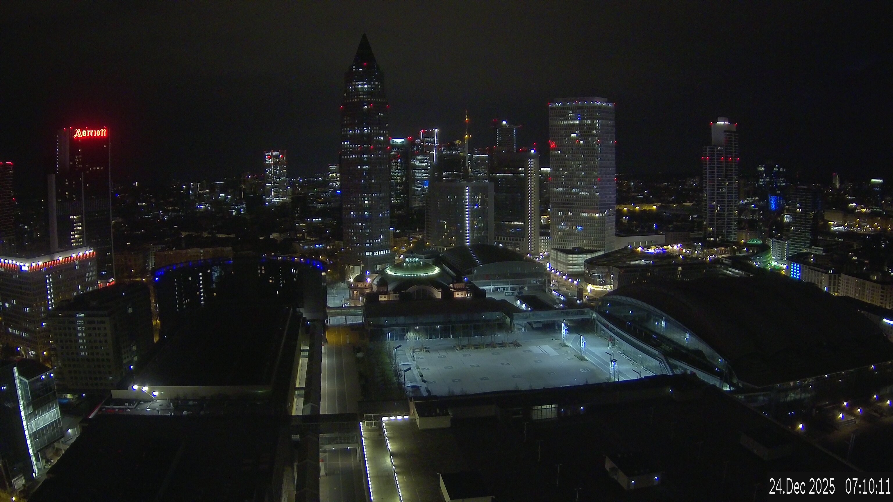 Archiv Foto Webcam Blick von Frankfurter Messe auf die Skyline