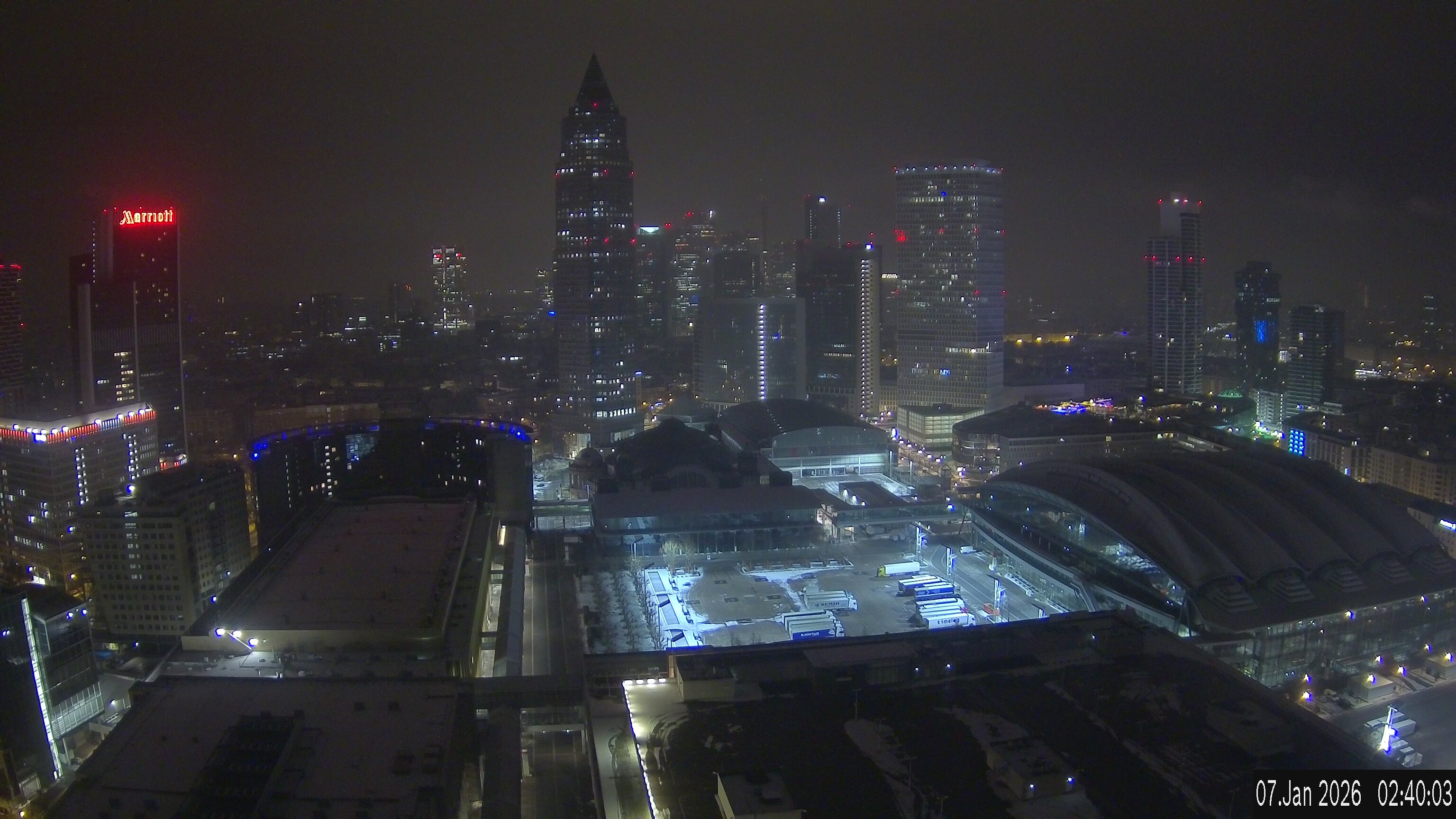 Archiv Foto Webcam Blick von Frankfurter Messe auf die Skyline