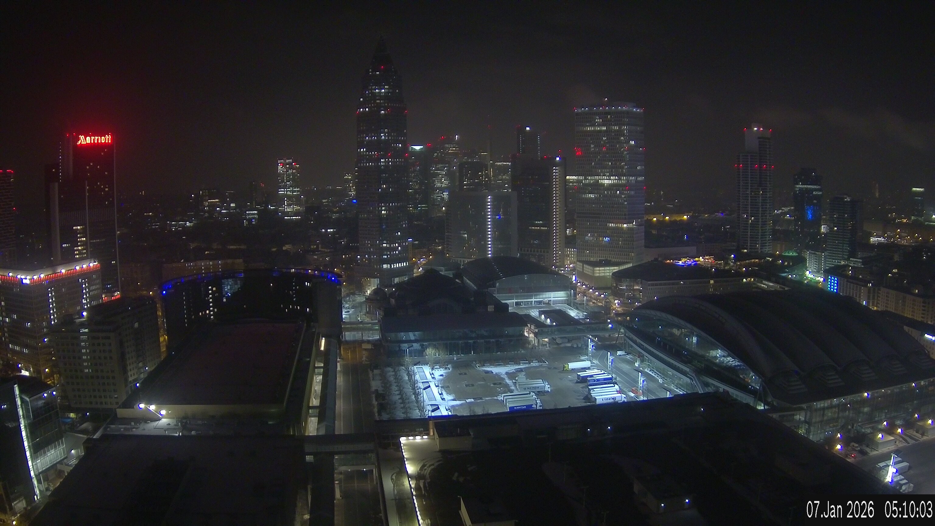 Archiv Foto Webcam Blick von Frankfurter Messe auf die Skyline