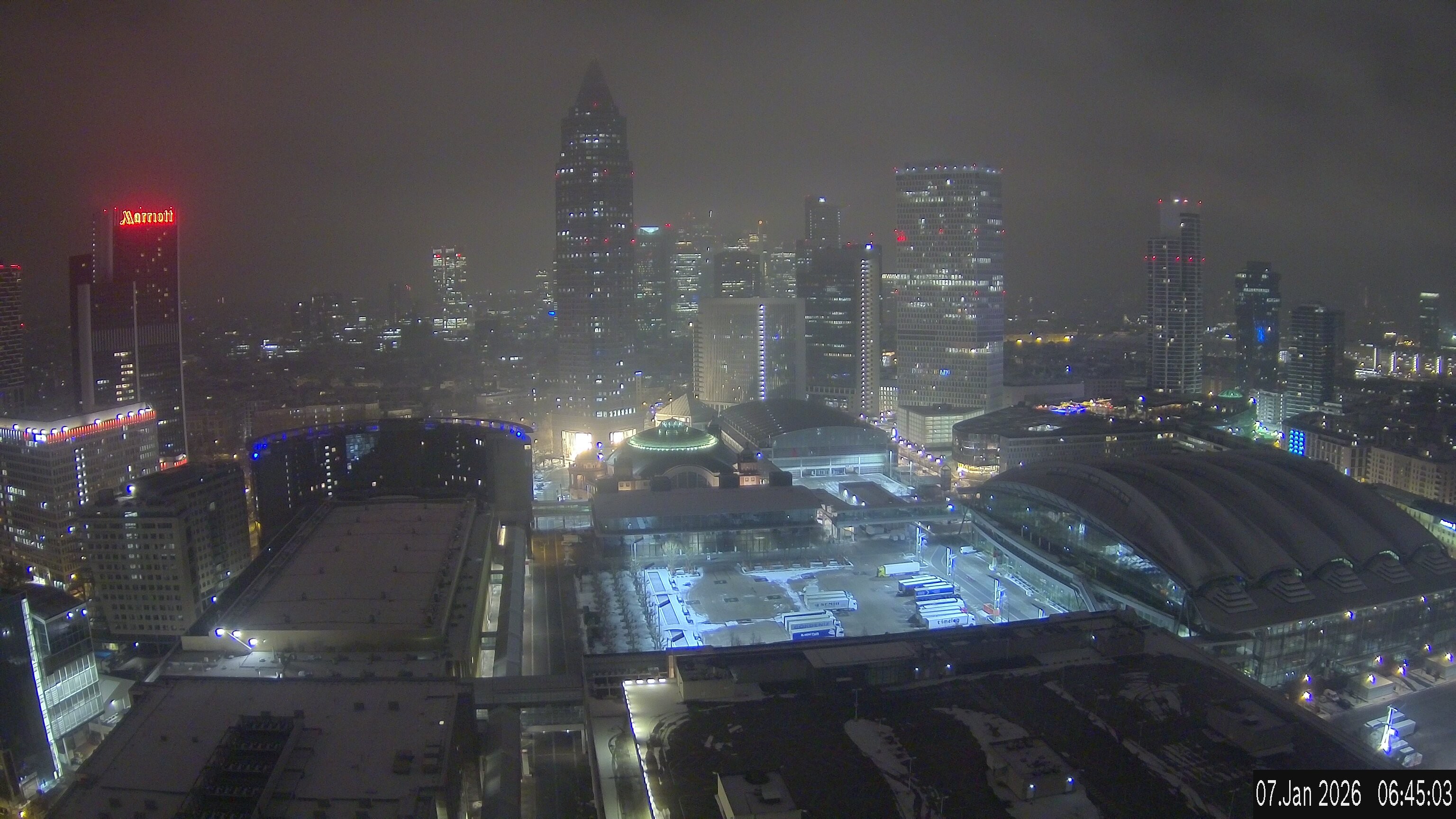 Archiv Foto Webcam Blick von Frankfurter Messe auf die Skyline