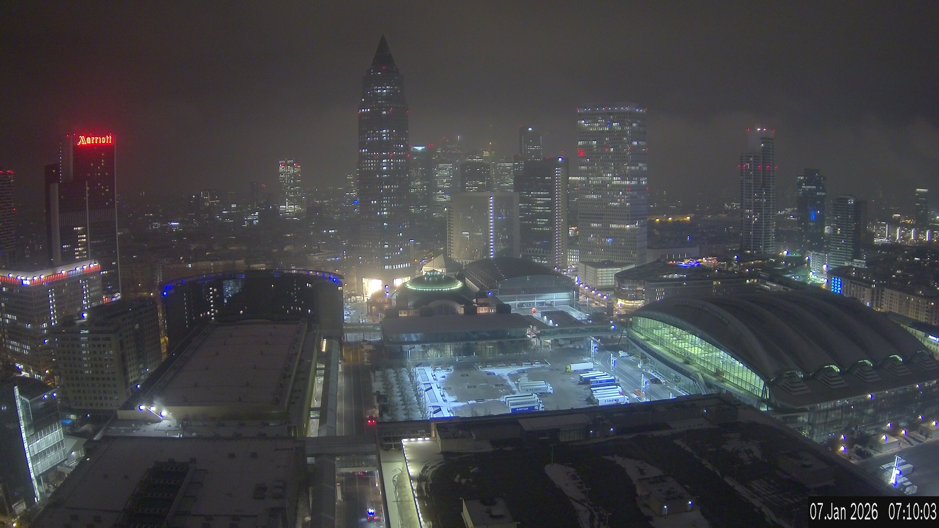 Archiv Foto Webcam Blick von Frankfurter Messe auf die Skyline