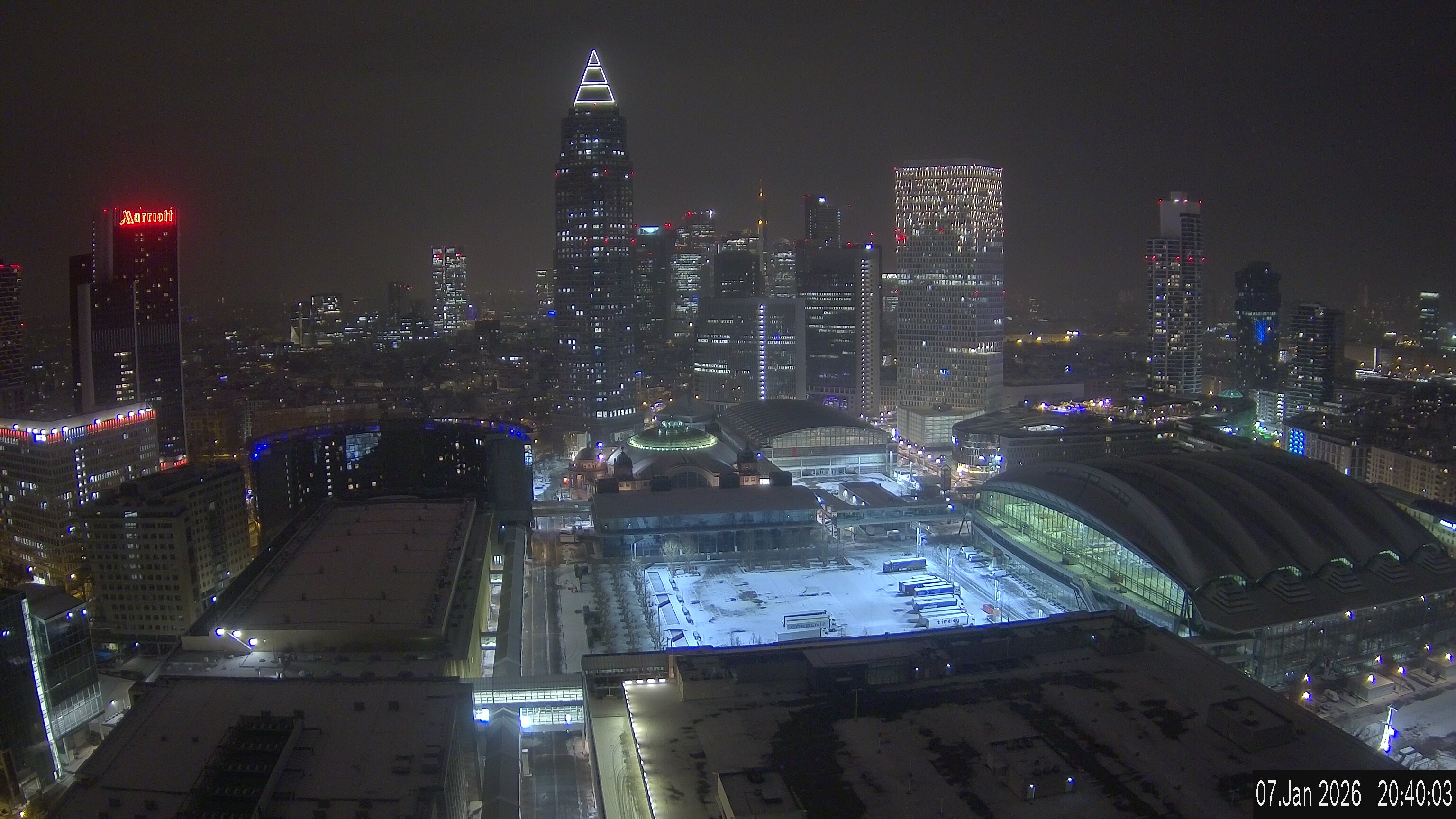 Archiv Foto Webcam Blick von Frankfurter Messe auf die Skyline