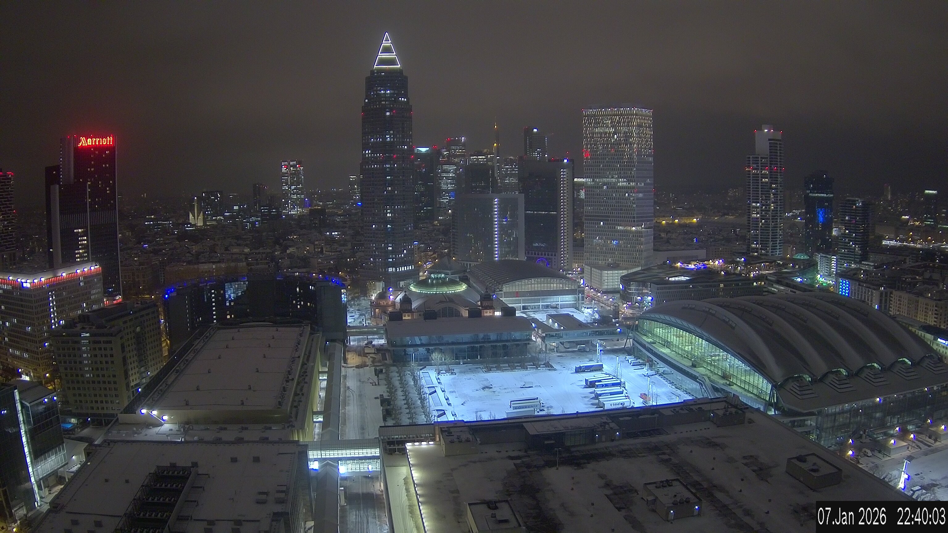 Archiv Foto Webcam Blick von Frankfurter Messe auf die Skyline
