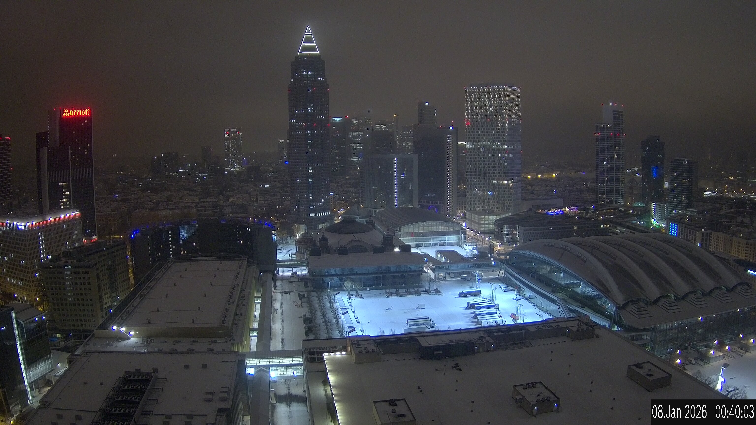 Archiv Foto Webcam Blick von Frankfurter Messe auf die Skyline