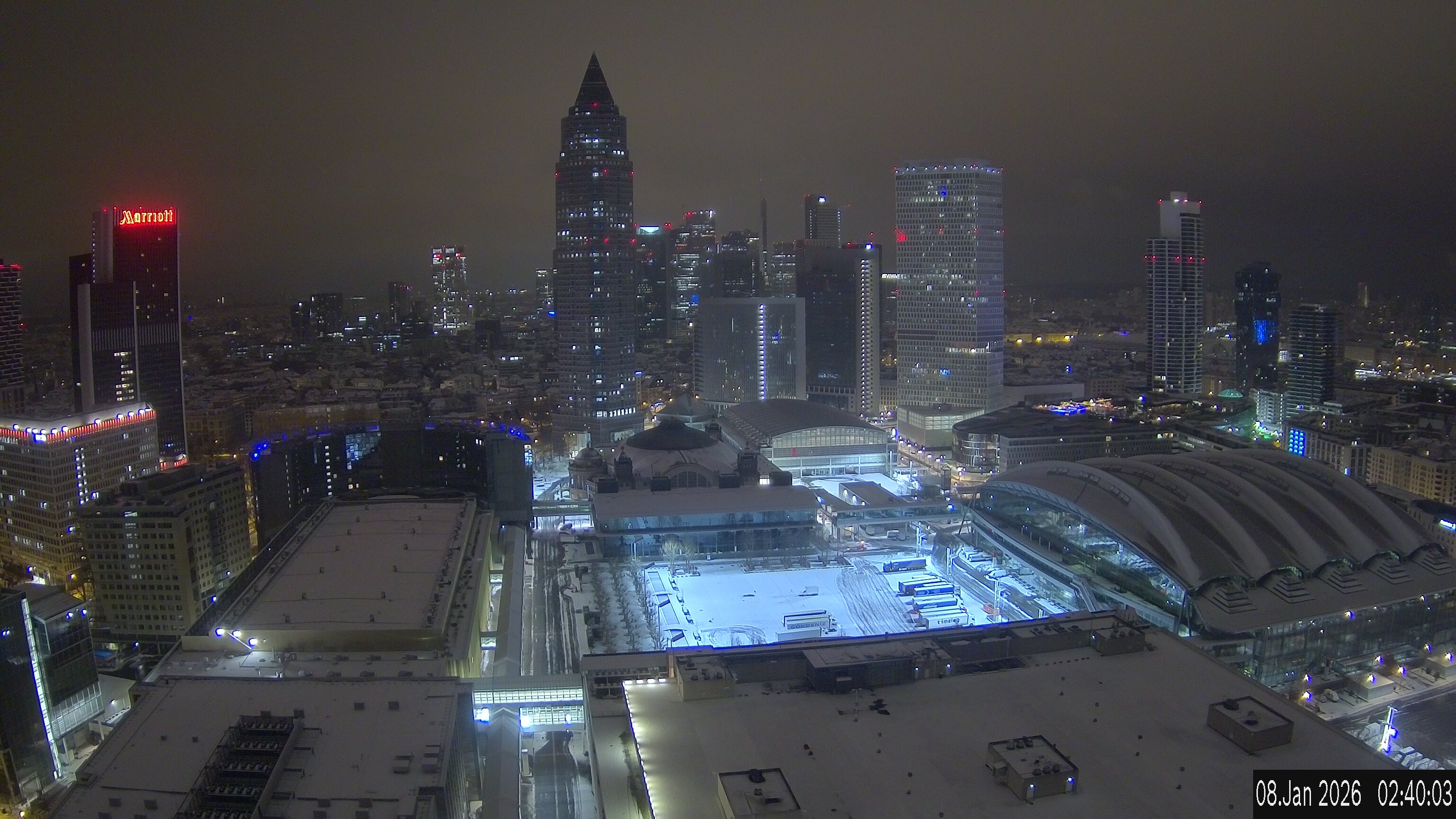 Archiv Foto Webcam Blick von Frankfurter Messe auf die Skyline