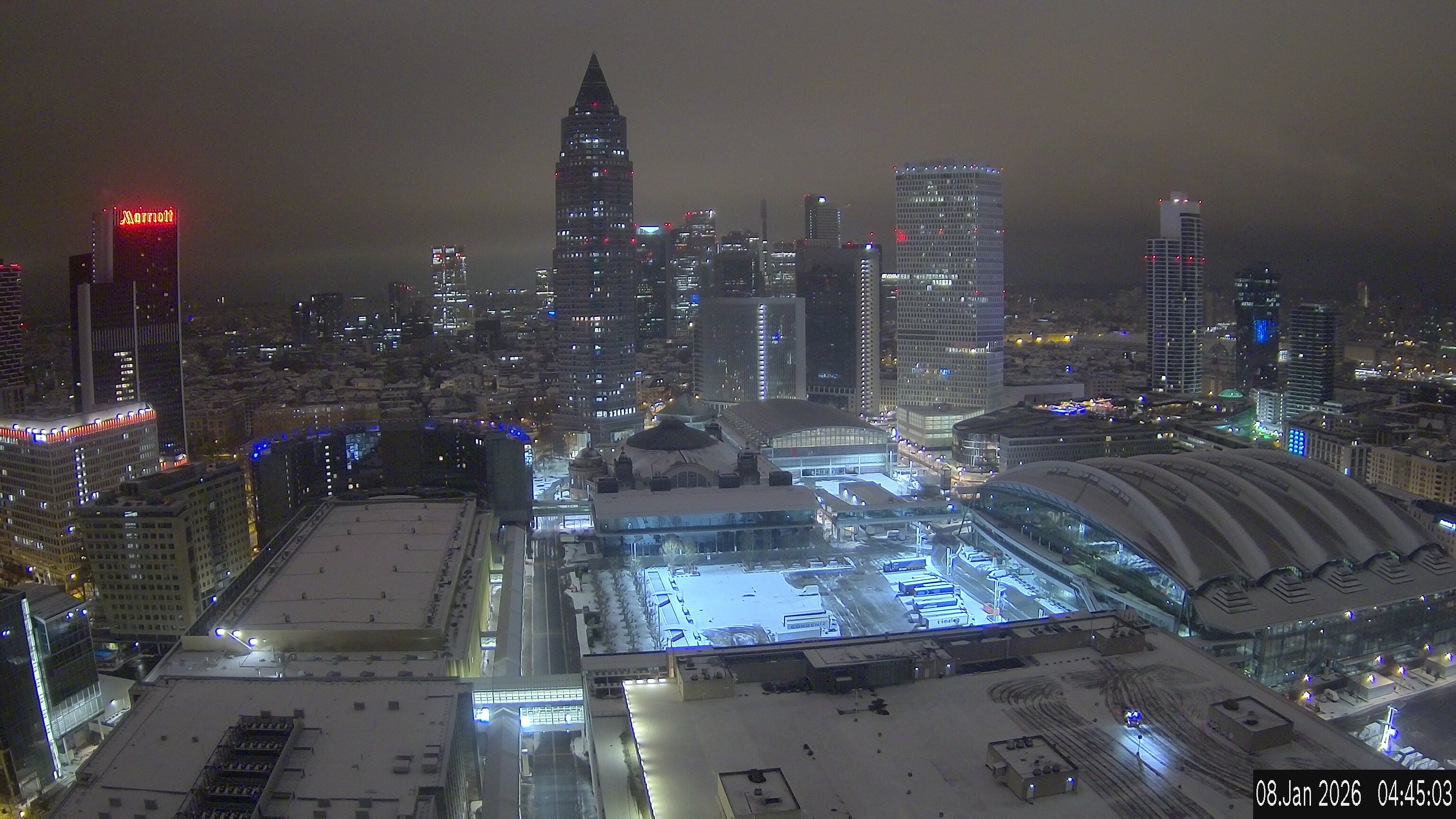 Archiv Foto Webcam Blick von Frankfurter Messe auf die Skyline