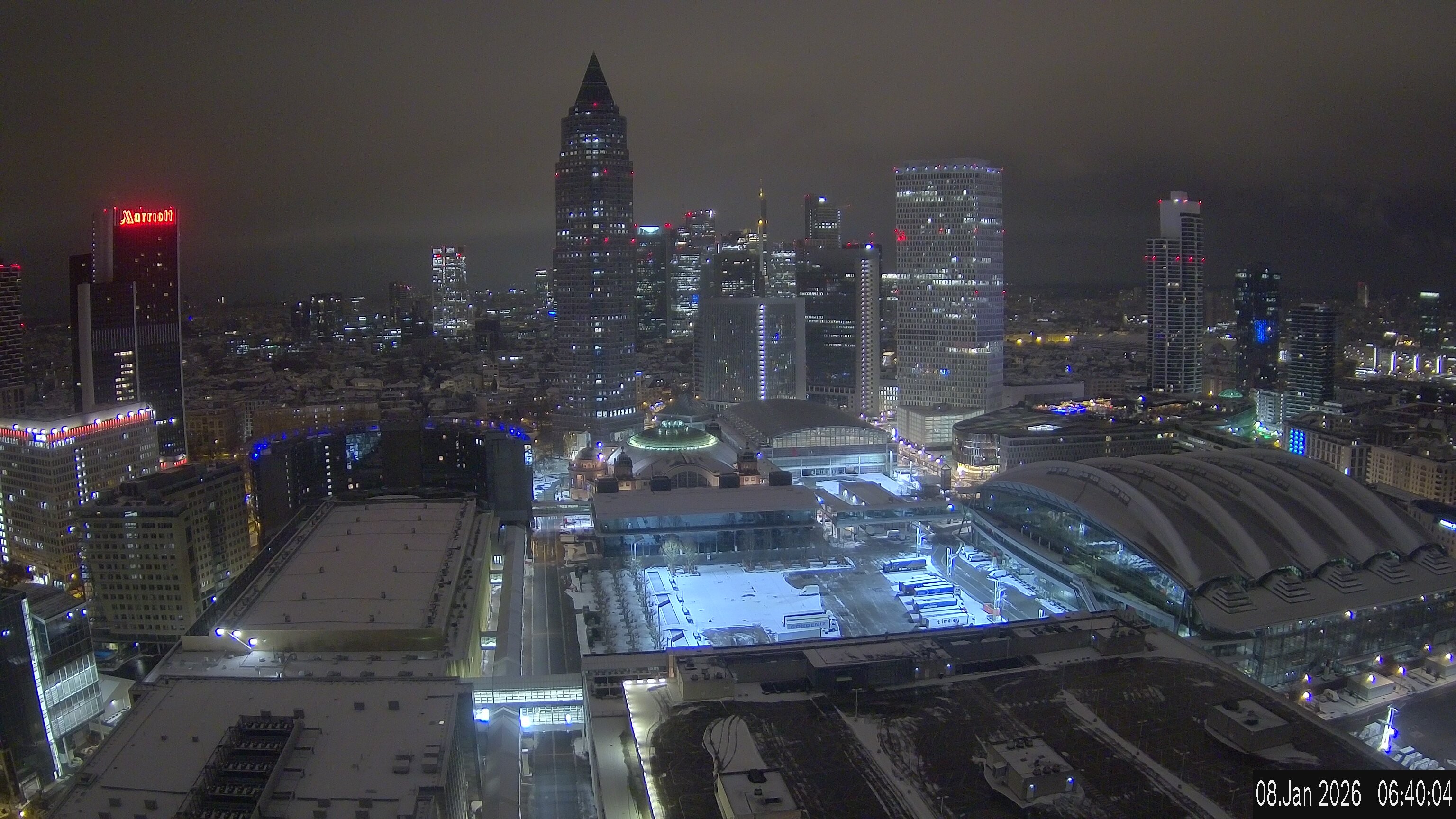 Archiv Foto Webcam Blick von Frankfurter Messe auf die Skyline