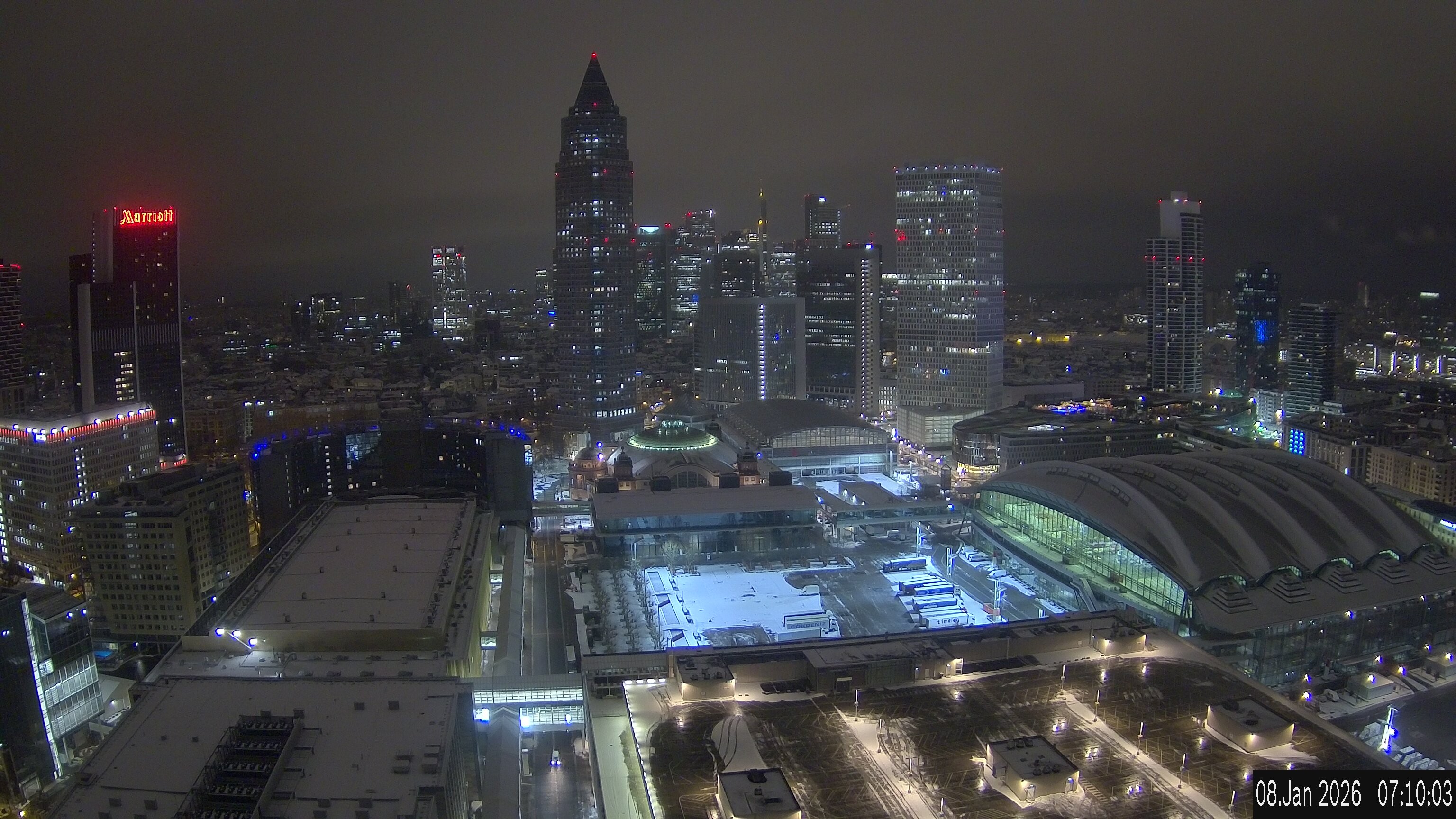 Archiv Foto Webcam Blick von Frankfurter Messe auf die Skyline