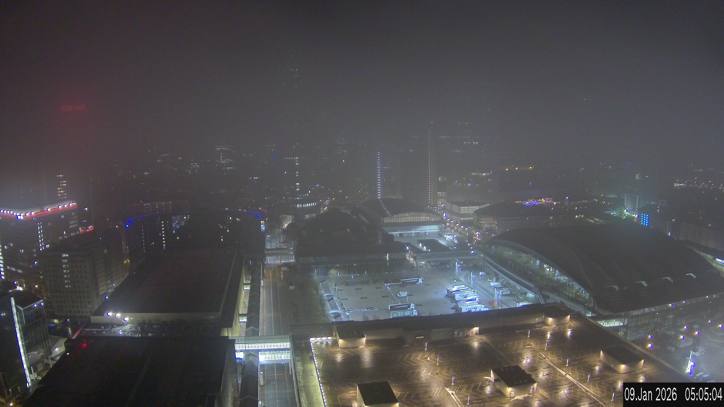 Archiv Foto Webcam Blick von Frankfurter Messe auf die Skyline