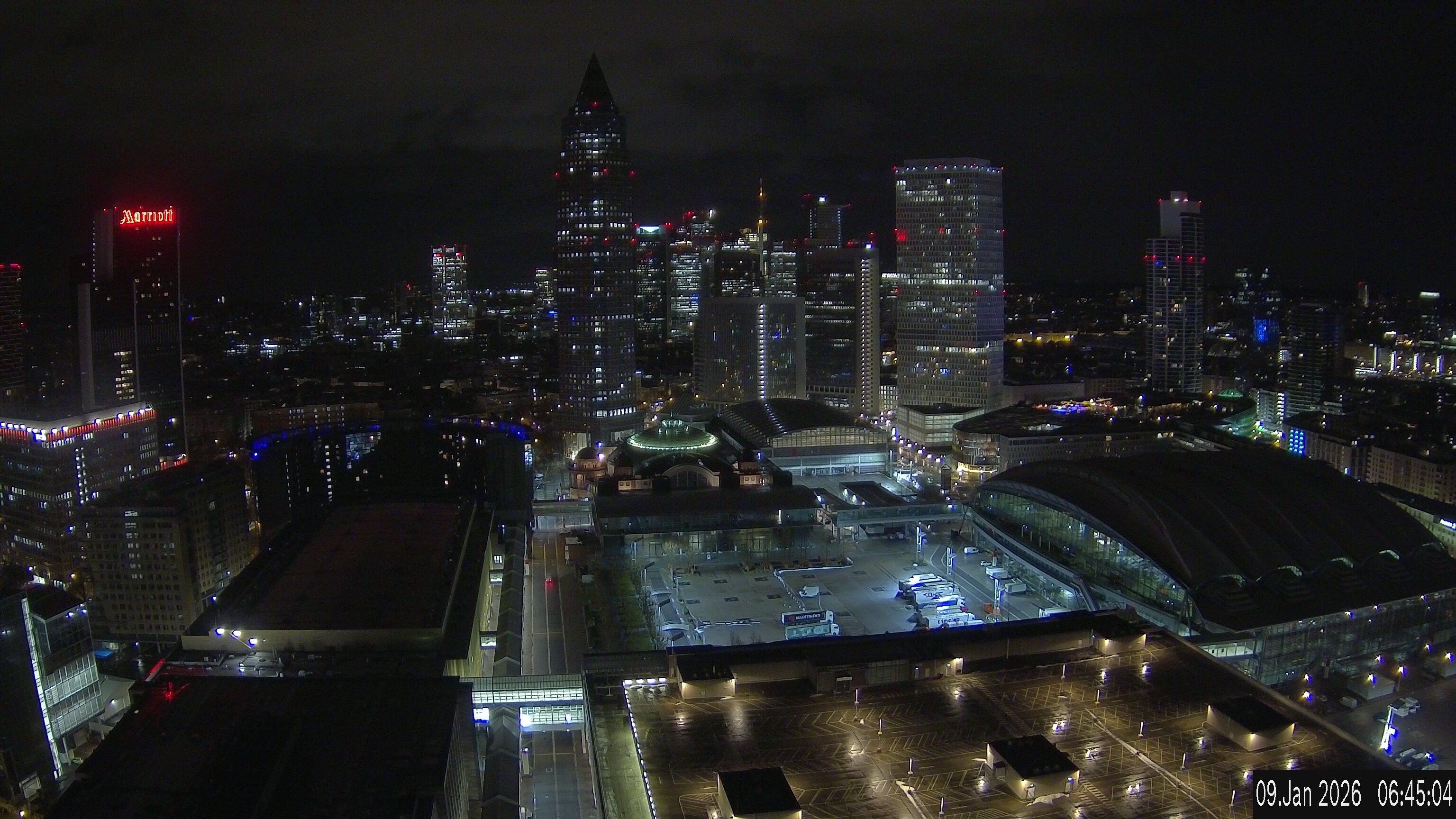 Archiv Foto Webcam Blick von Frankfurter Messe auf die Skyline