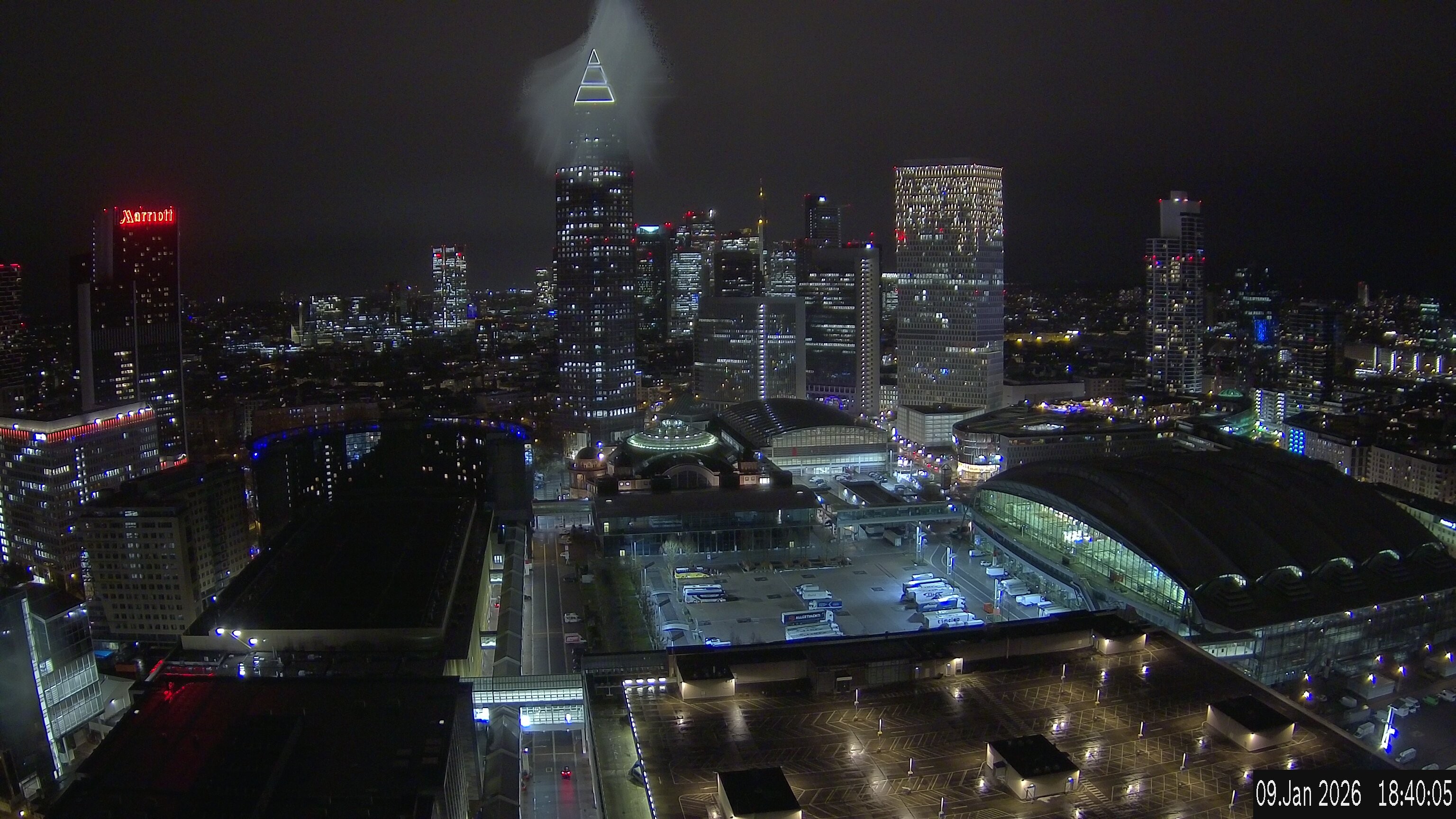 Archiv Foto Webcam Blick von Frankfurter Messe auf die Skyline