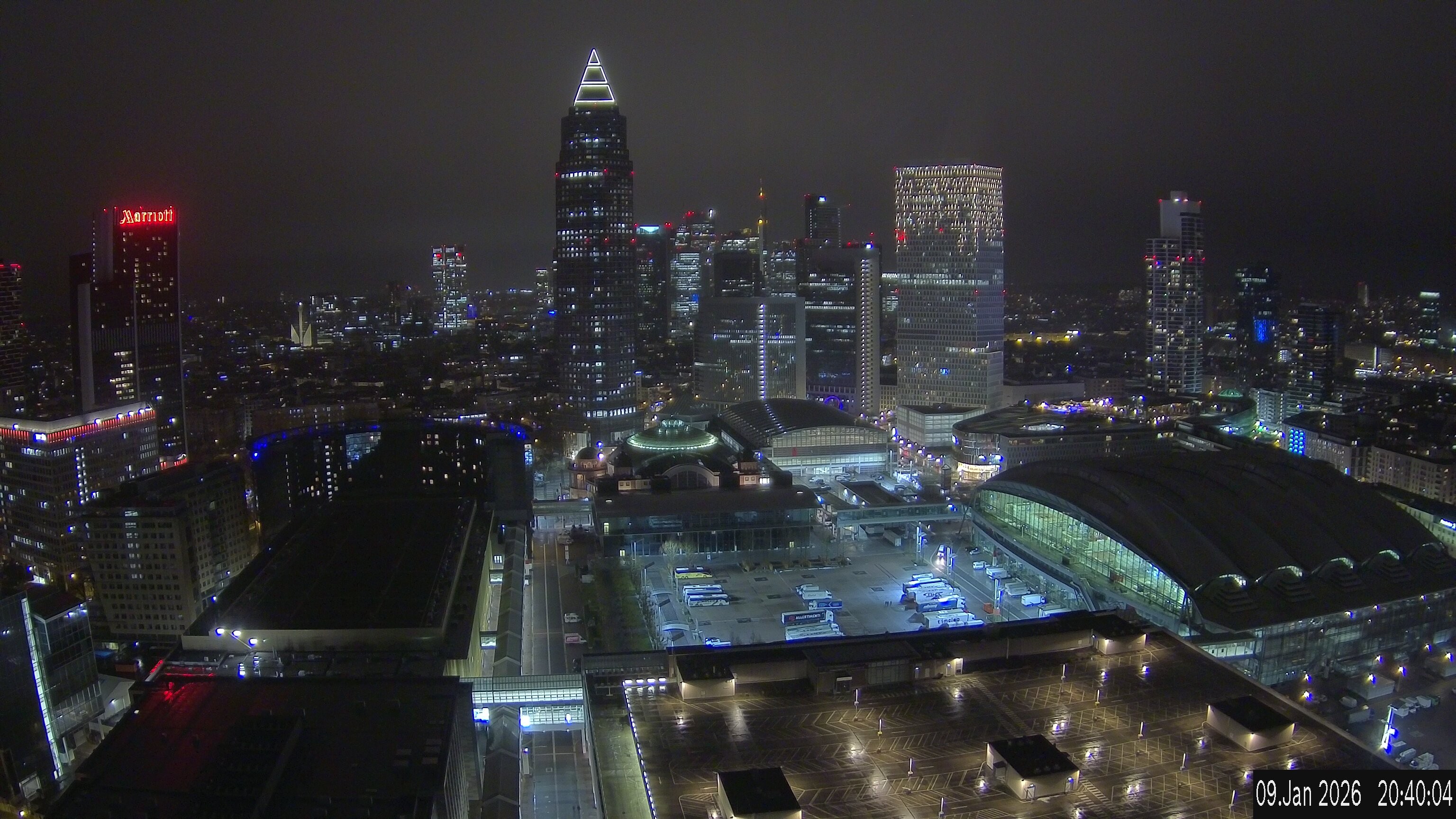 Archiv Foto Webcam Blick von Frankfurter Messe auf die Skyline