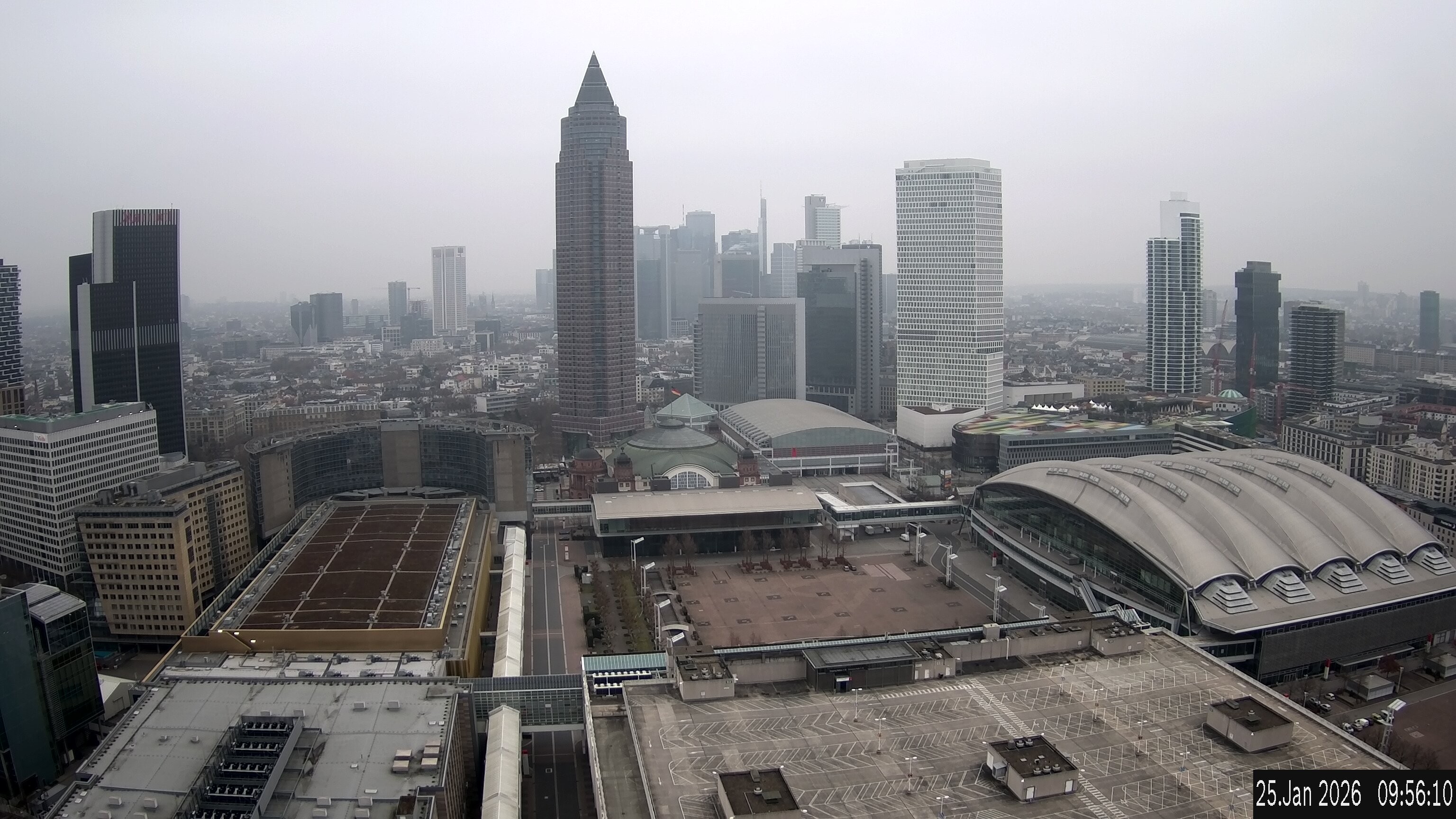 Archiv Foto Webcam Blick von Frankfurter Messe auf die Skyline