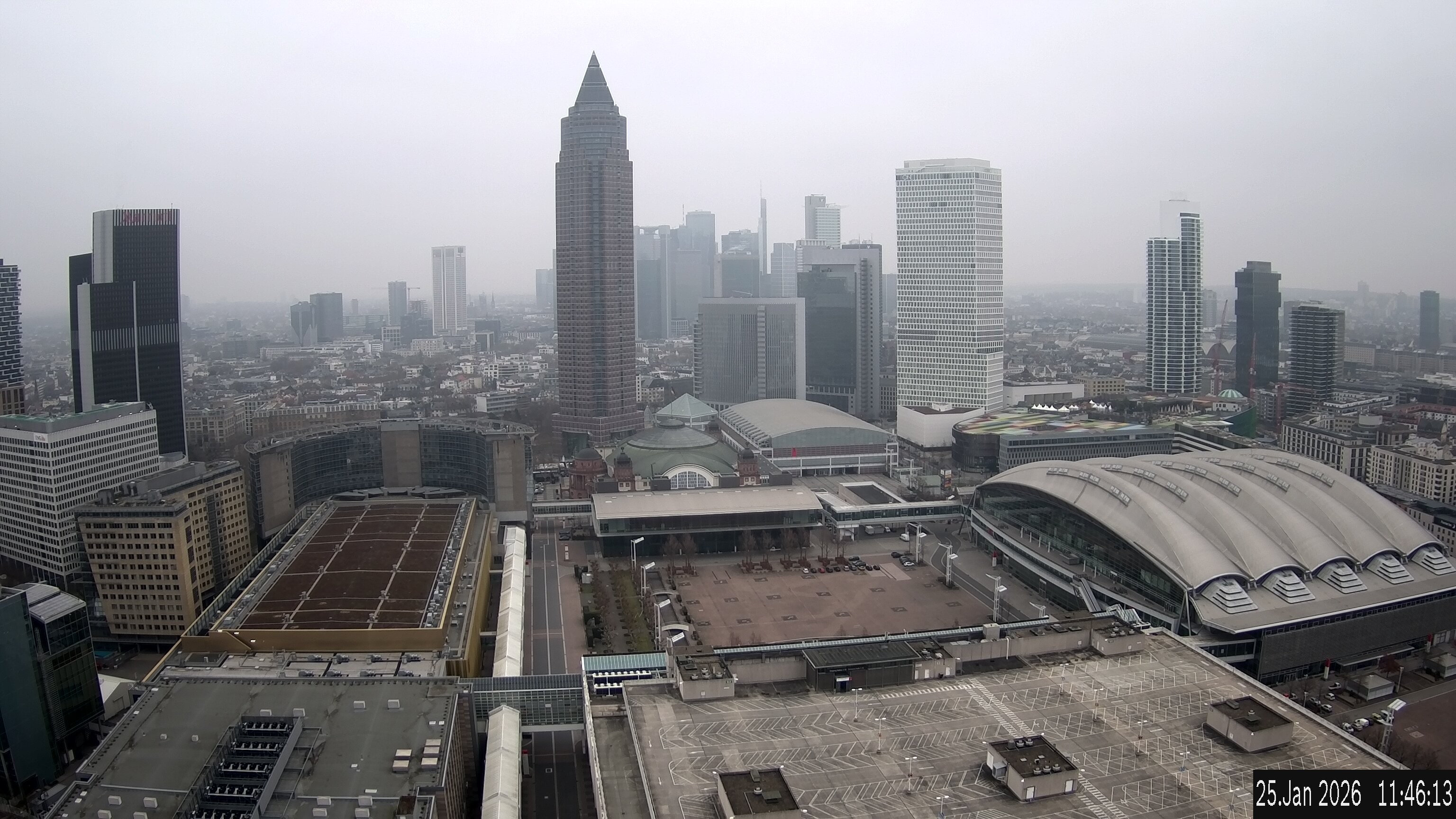 Archiv Foto Webcam Blick von Frankfurter Messe auf die Skyline