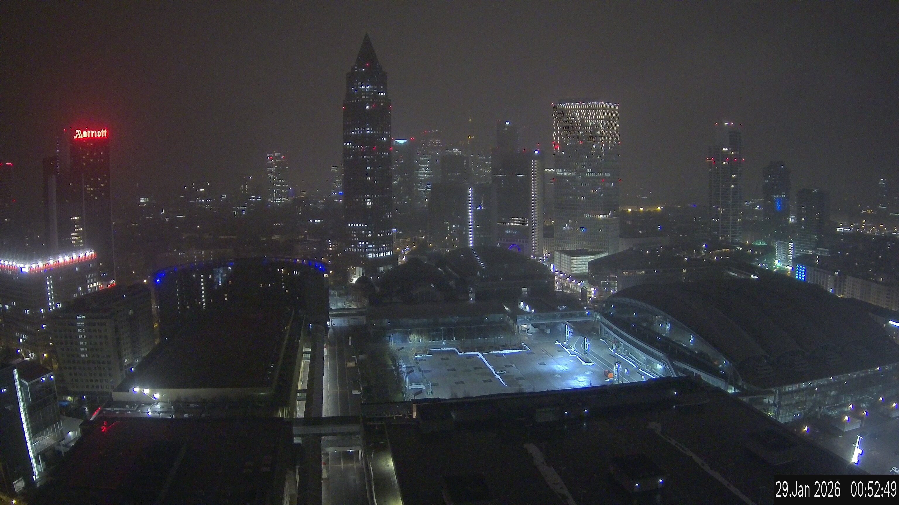 Archiv Foto Webcam Blick von Frankfurter Messe auf die Skyline