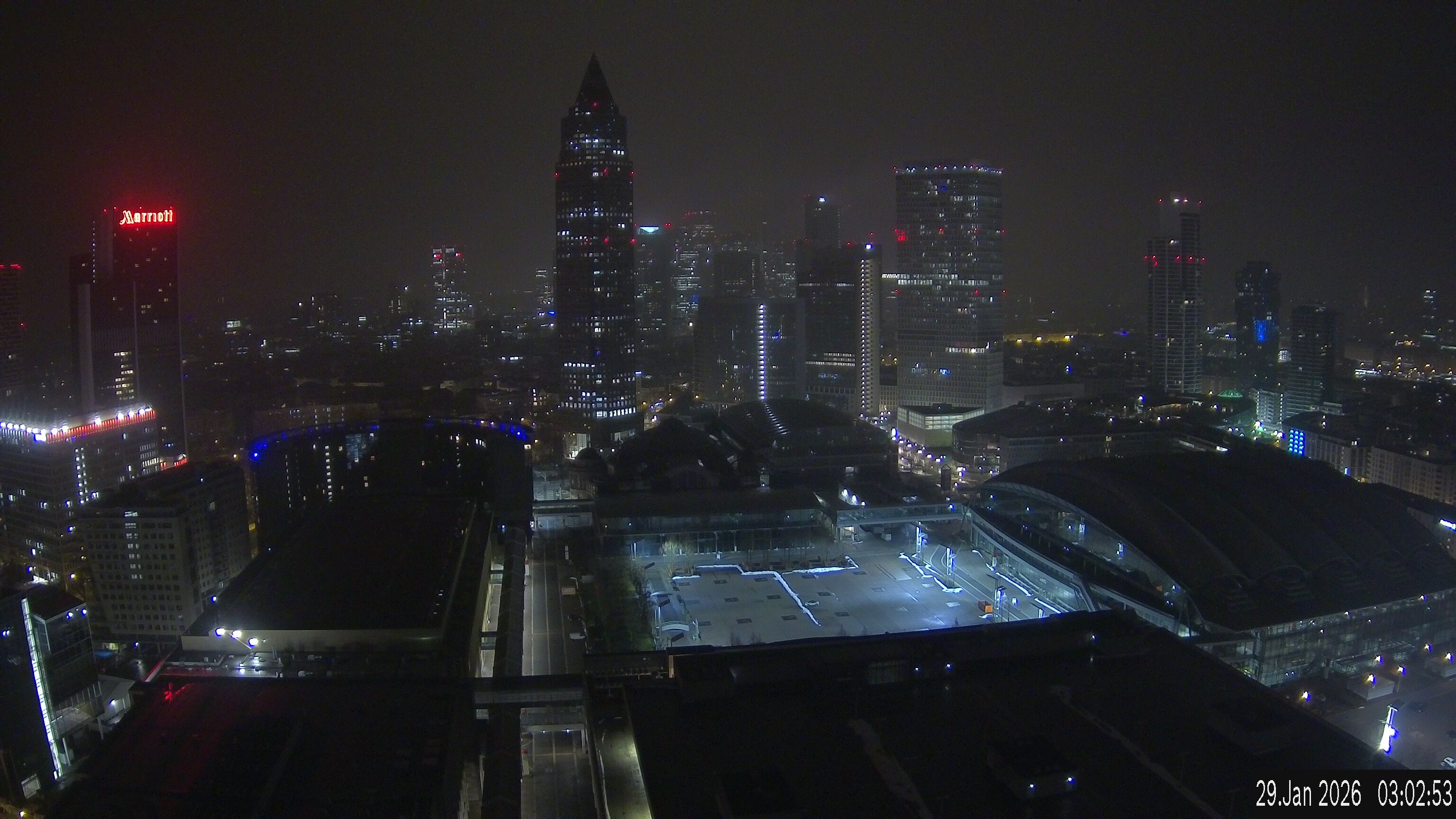 Archiv Foto Webcam Blick von Frankfurter Messe auf die Skyline