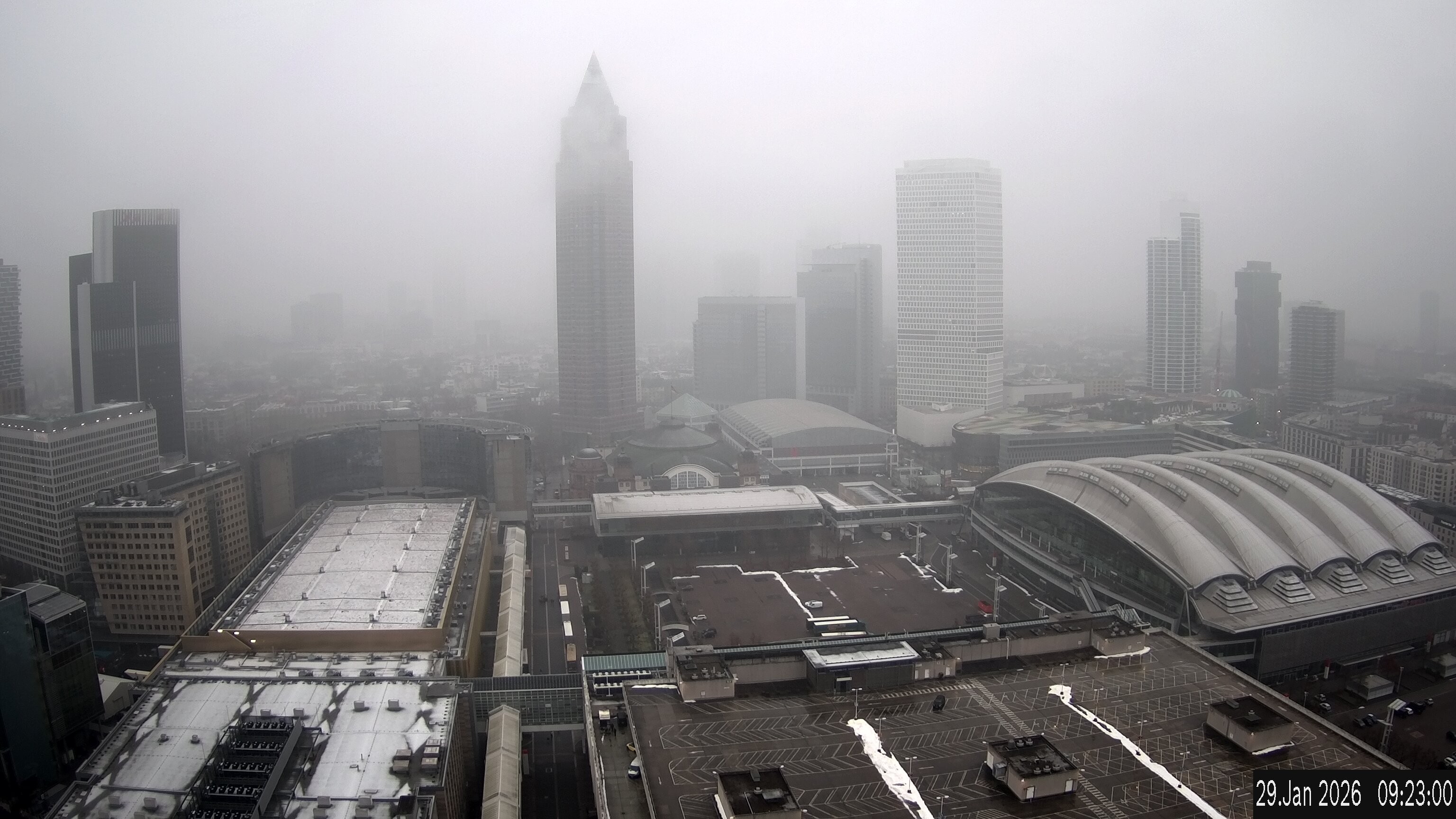 Archiv Foto Webcam Blick von Frankfurter Messe auf die Skyline