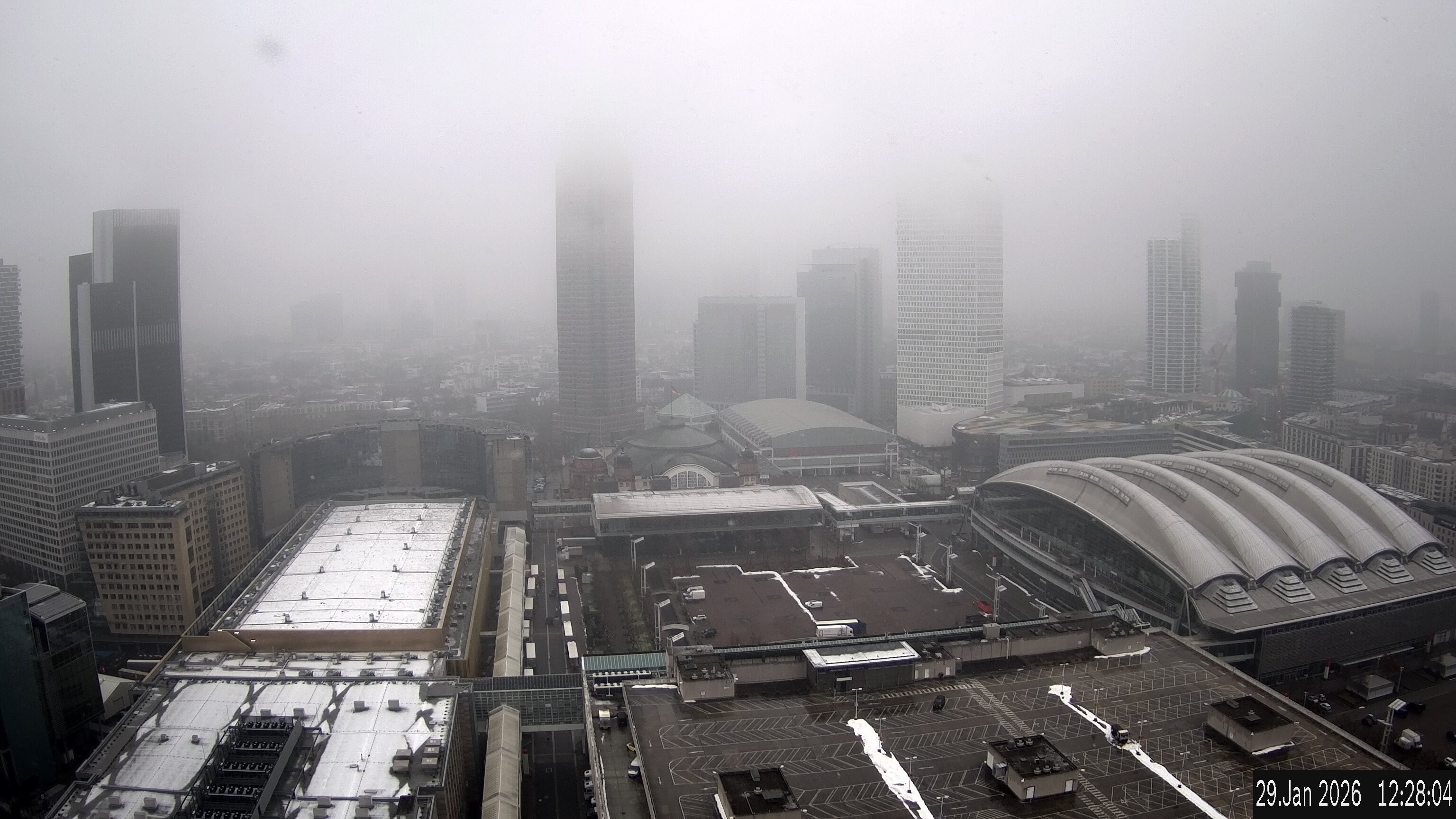 Archiv Foto Webcam Blick von Frankfurter Messe auf die Skyline