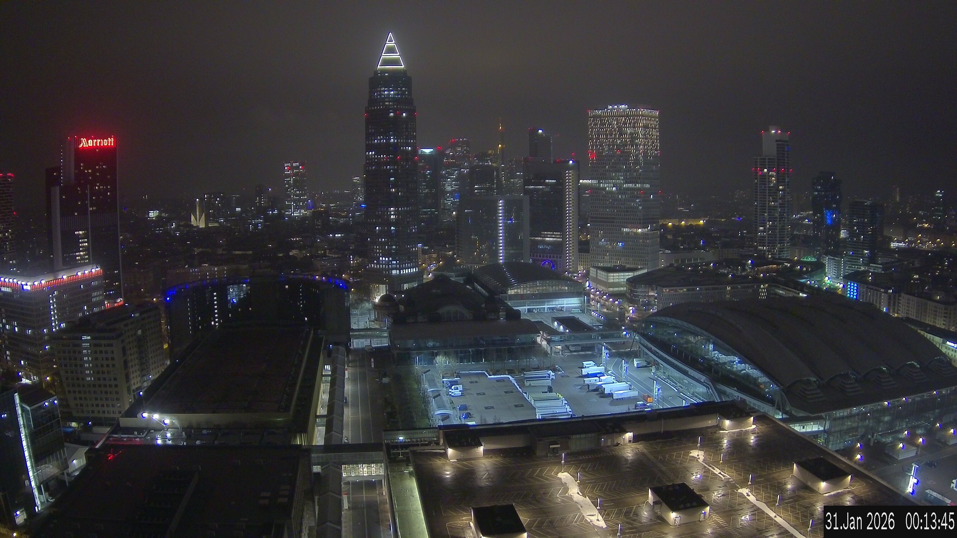 Archiv Foto Webcam Blick von Frankfurter Messe auf die Skyline