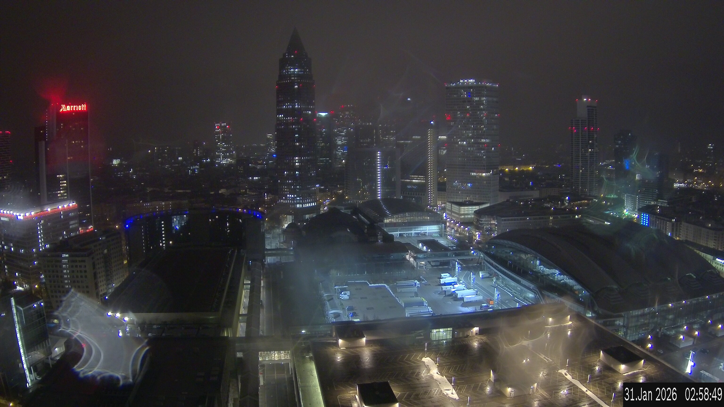 Archiv Foto Webcam Blick von Frankfurter Messe auf die Skyline