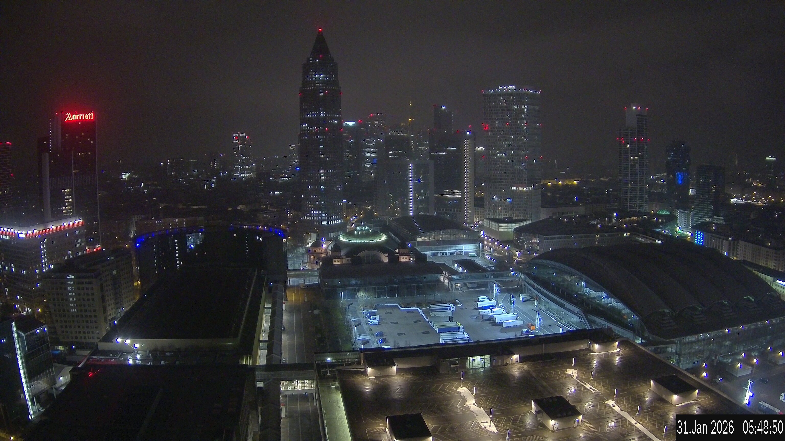 Archiv Foto Webcam Blick von Frankfurter Messe auf die Skyline