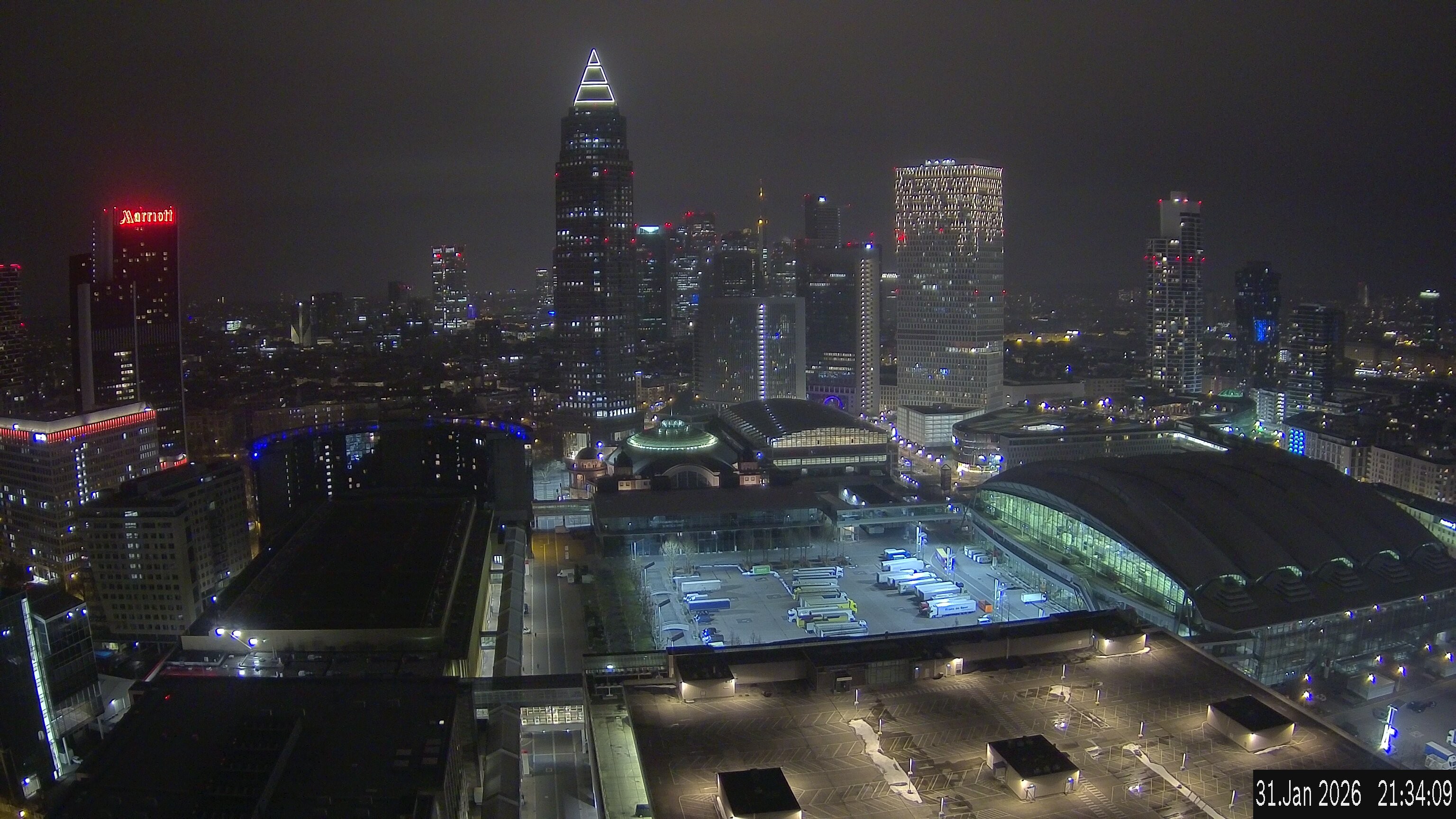 Archiv Foto Webcam Blick von Frankfurter Messe auf die Skyline