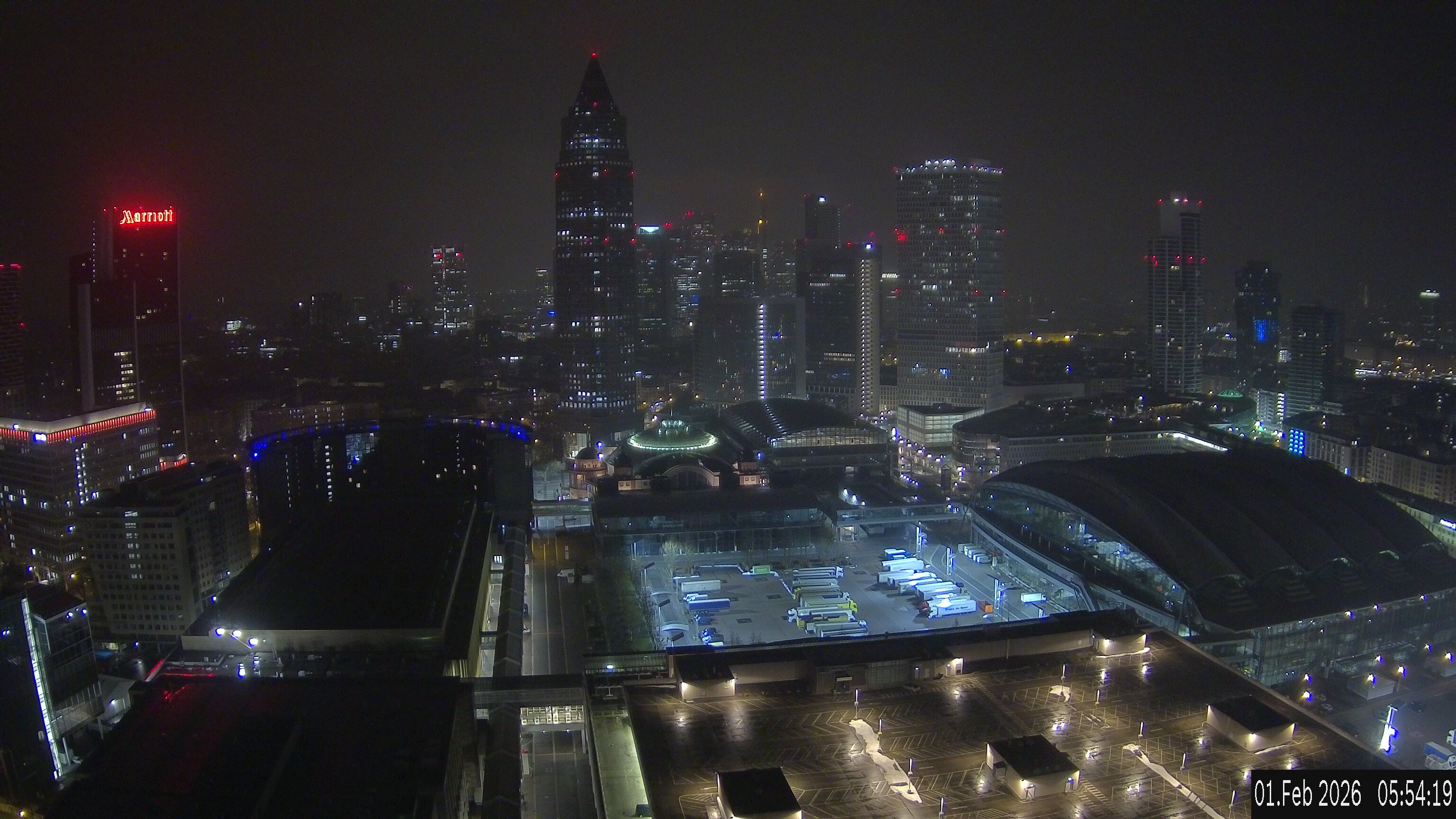 Archiv Foto Webcam Blick von Frankfurter Messe auf die Skyline