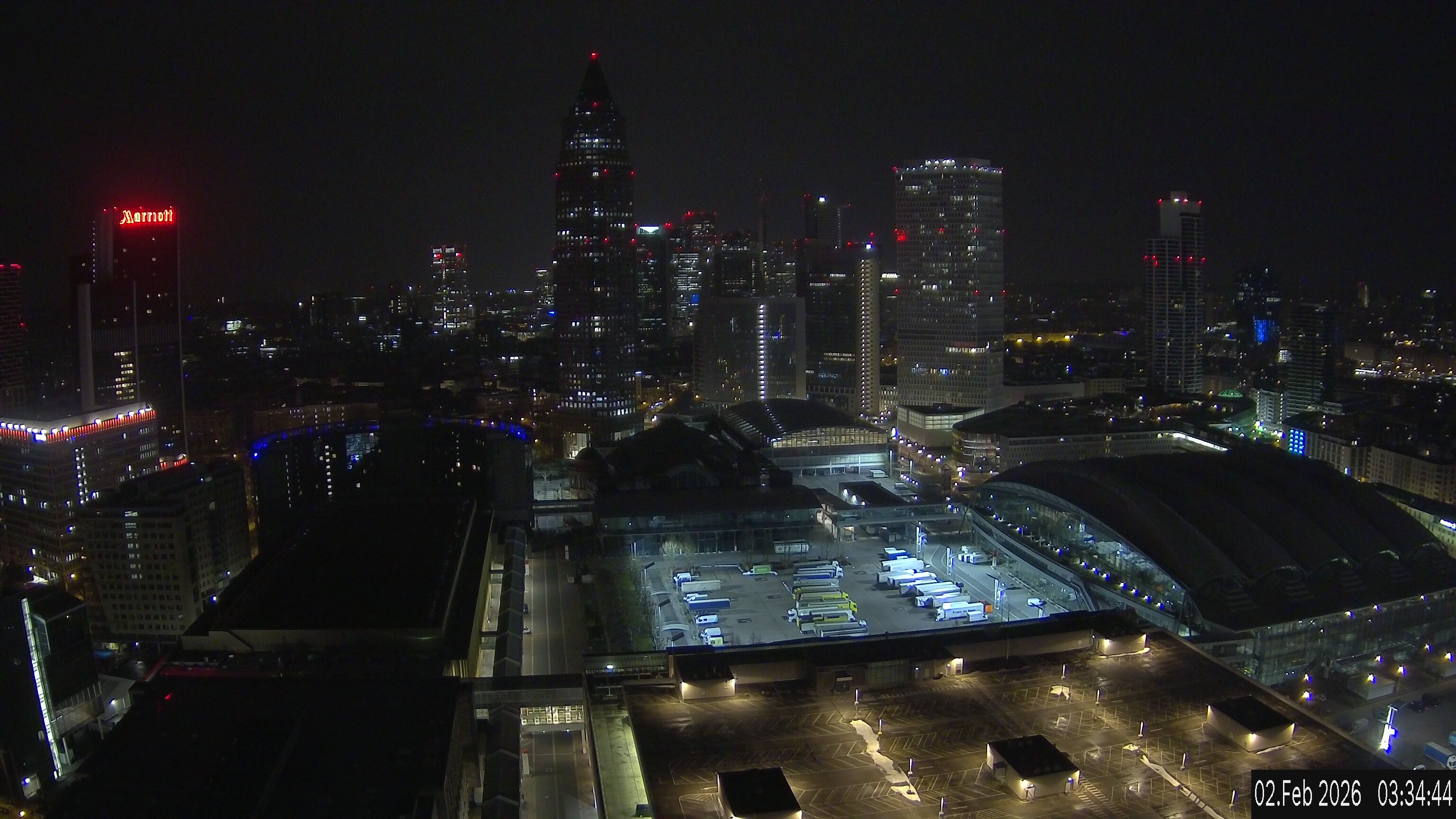 Archiv Foto Webcam Blick von Frankfurter Messe auf die Skyline