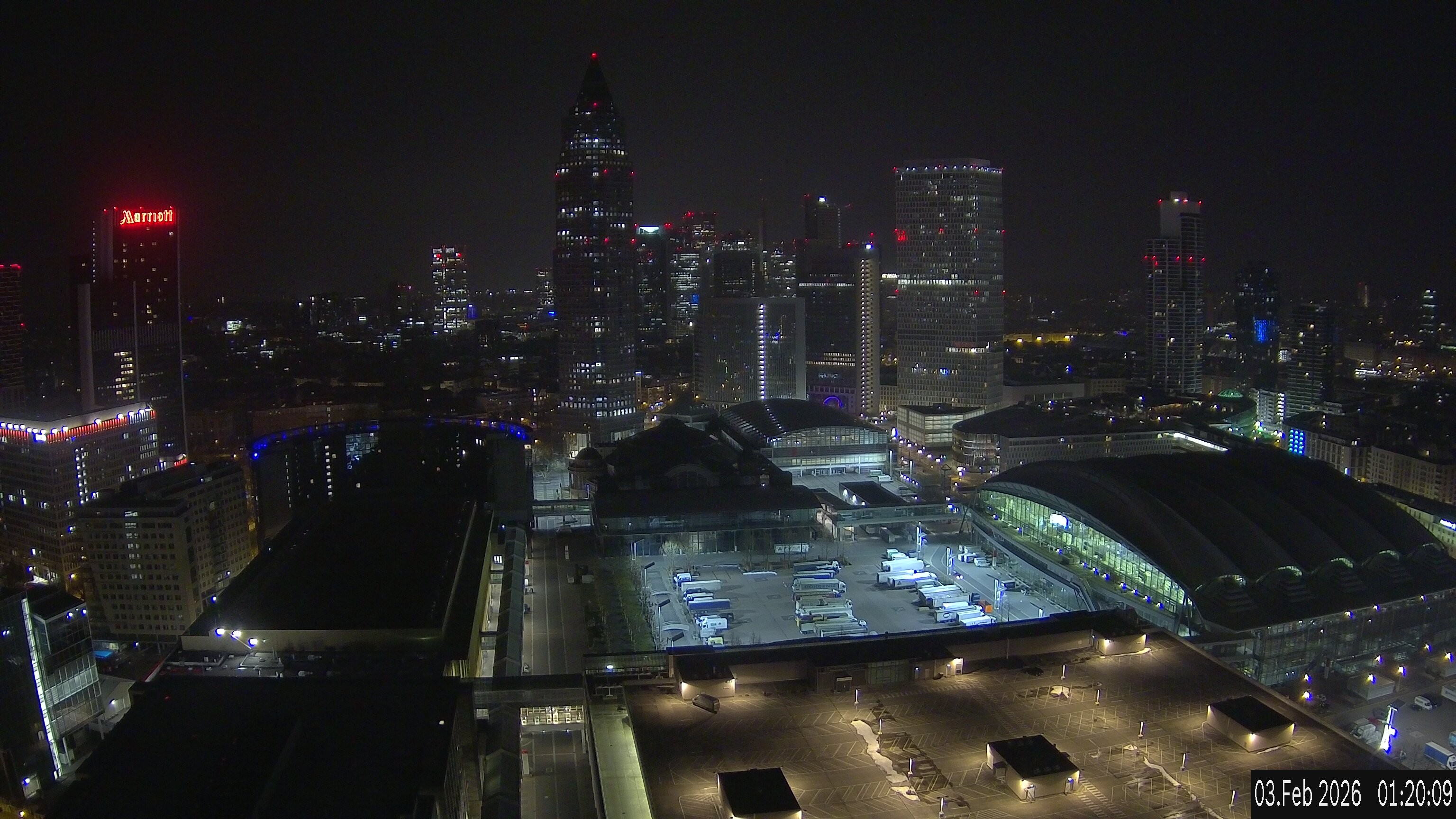Archiv Foto Webcam Blick von Frankfurter Messe auf die Skyline