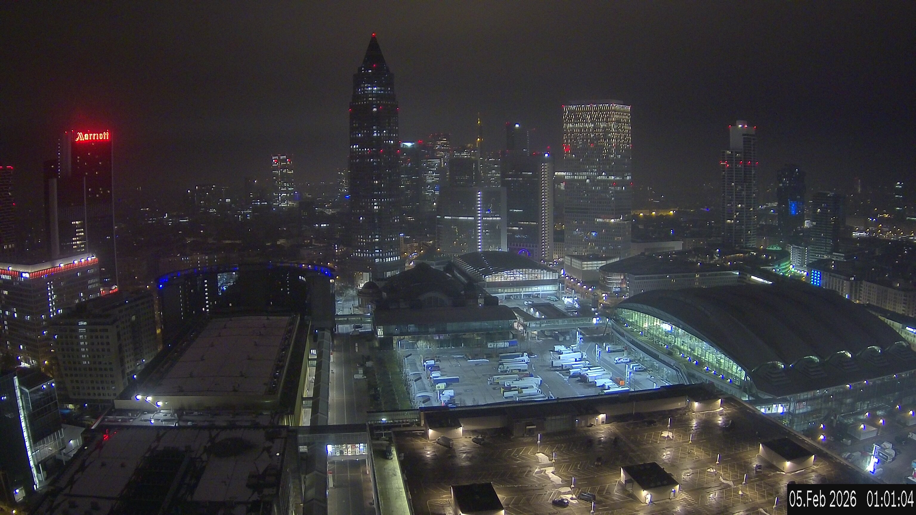 Archiv Foto Webcam Blick von Frankfurter Messe auf die Skyline