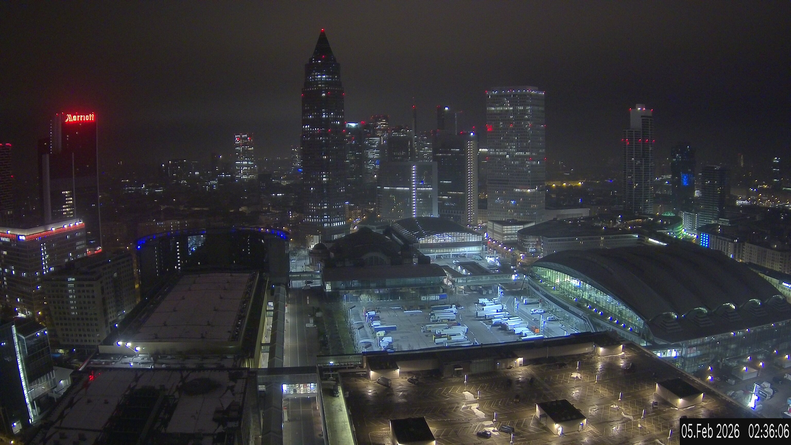 Archiv Foto Webcam Blick von Frankfurter Messe auf die Skyline
