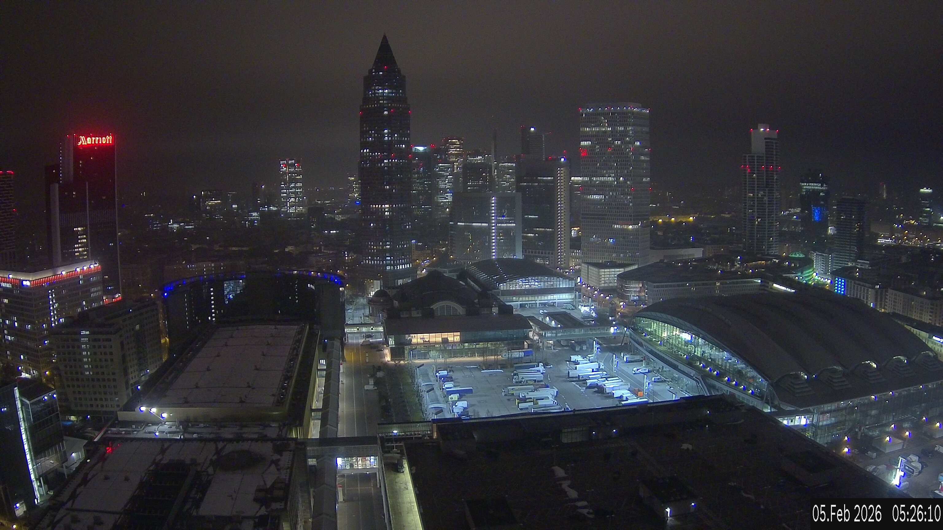 Archiv Foto Webcam Blick von Frankfurter Messe auf die Skyline