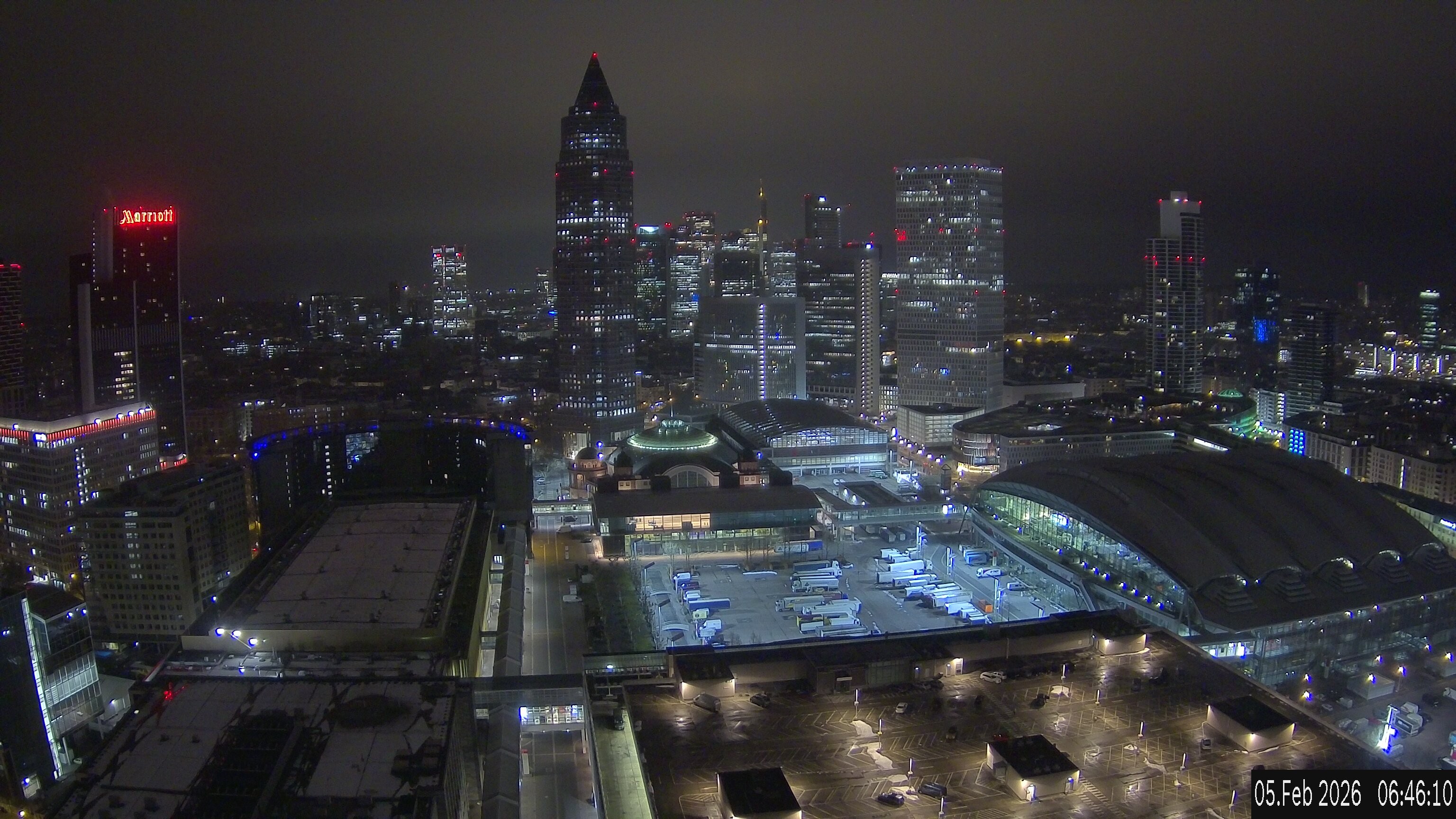 Archiv Foto Webcam Blick von Frankfurter Messe auf die Skyline