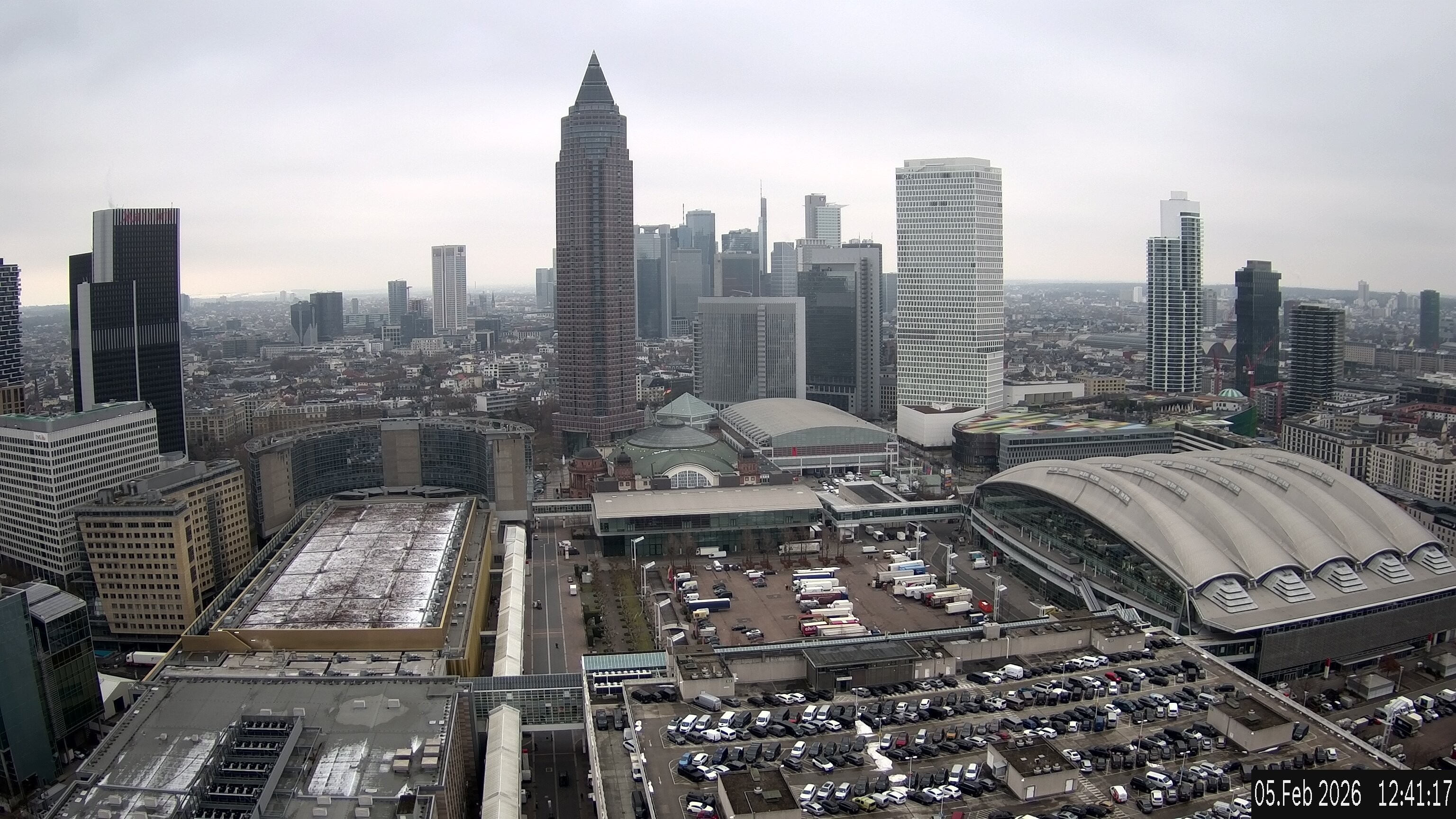Archiv Foto Webcam Blick von Frankfurter Messe auf die Skyline