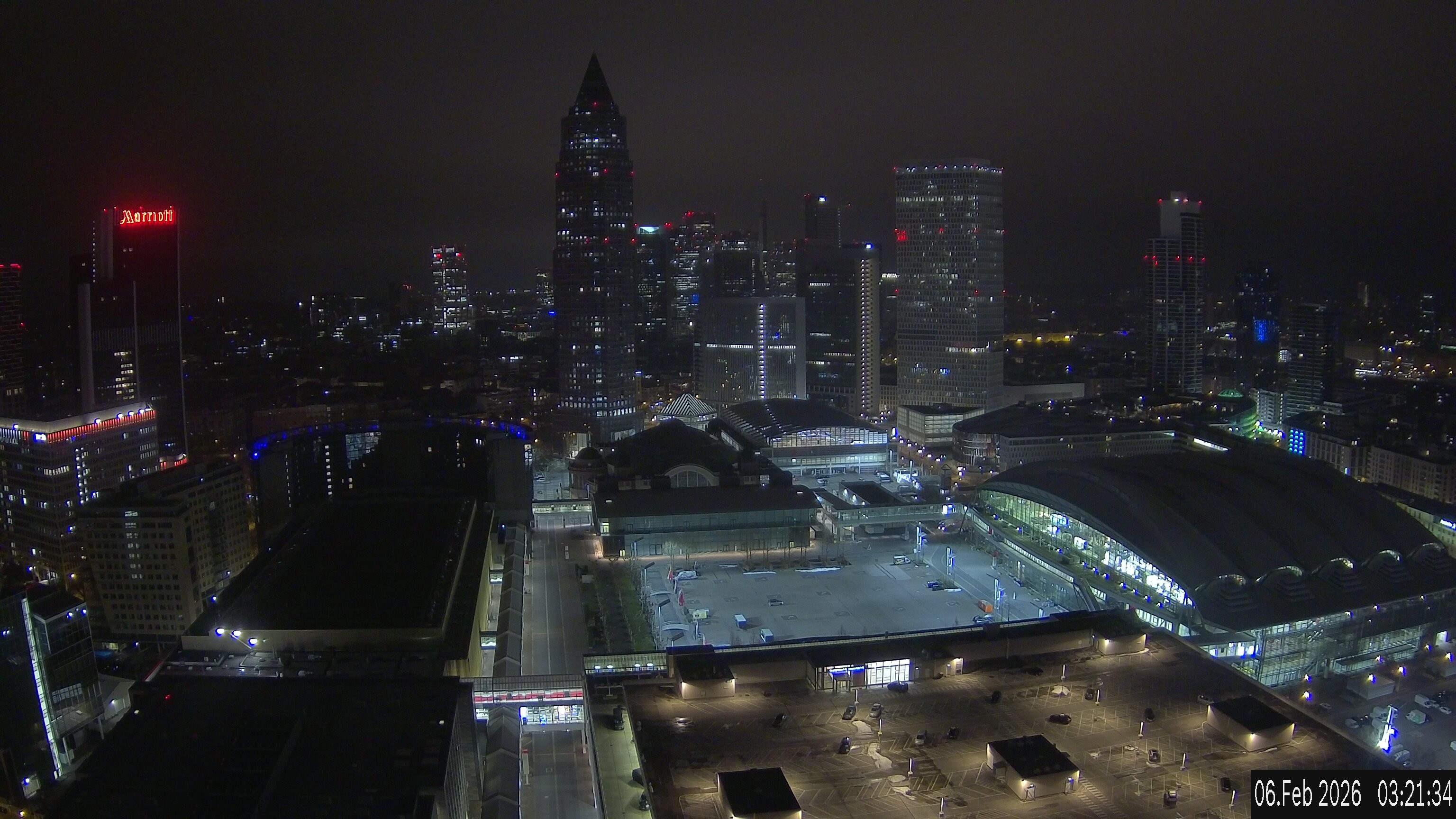 Archiv Foto Webcam Blick von Frankfurter Messe auf die Skyline