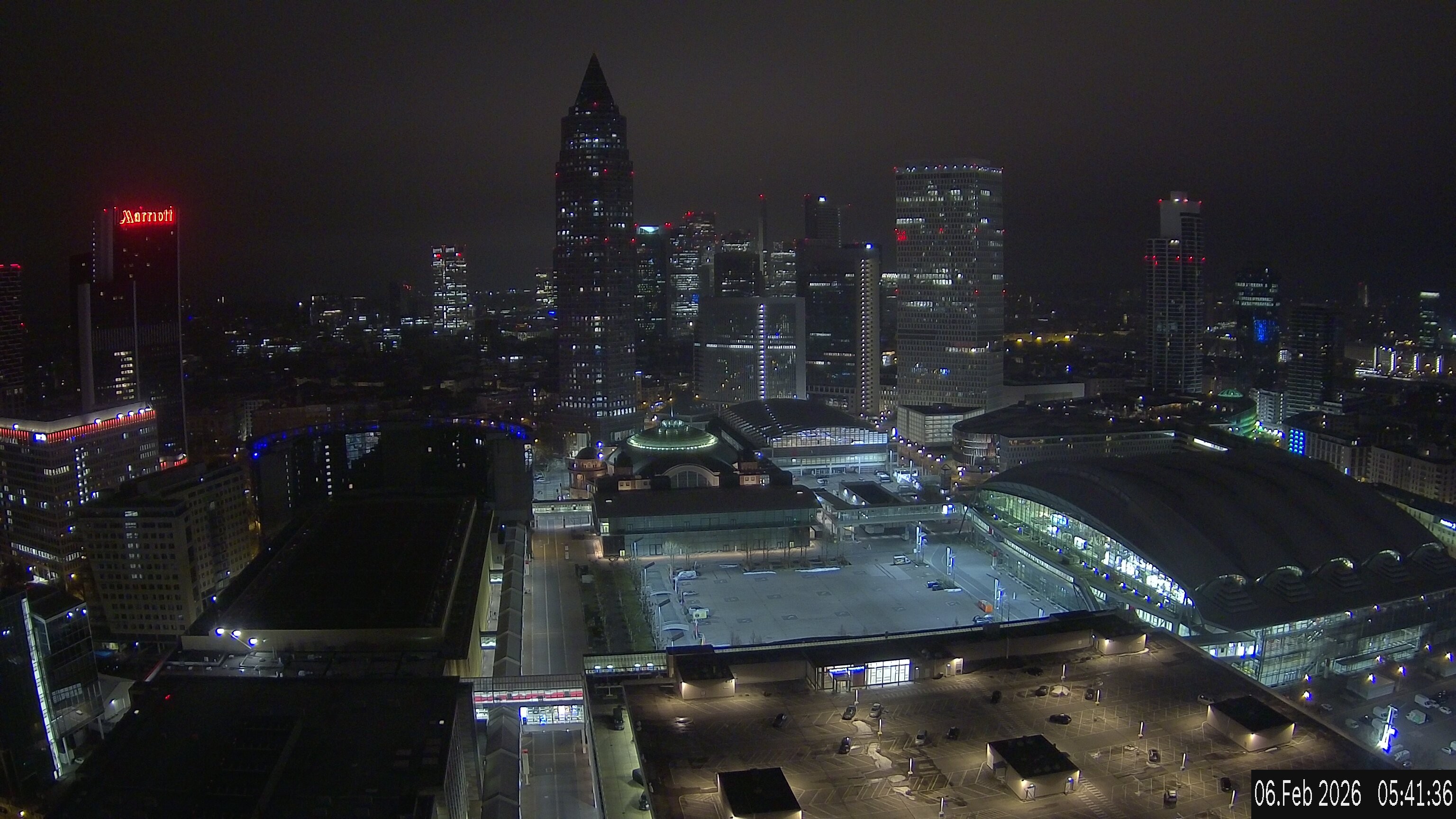 Archiv Foto Webcam Blick von Frankfurter Messe auf die Skyline