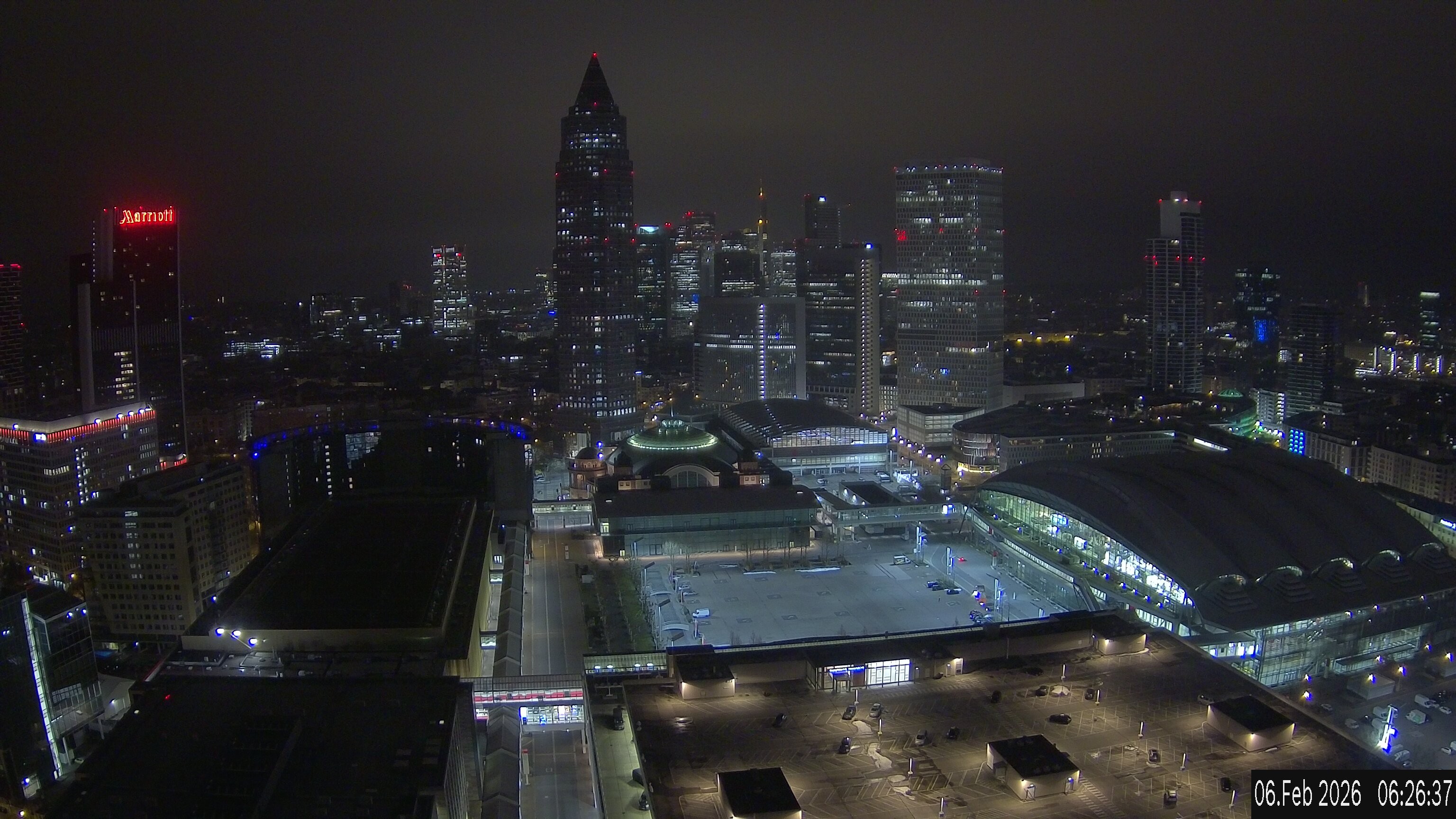 Archiv Foto Webcam Blick von Frankfurter Messe auf die Skyline