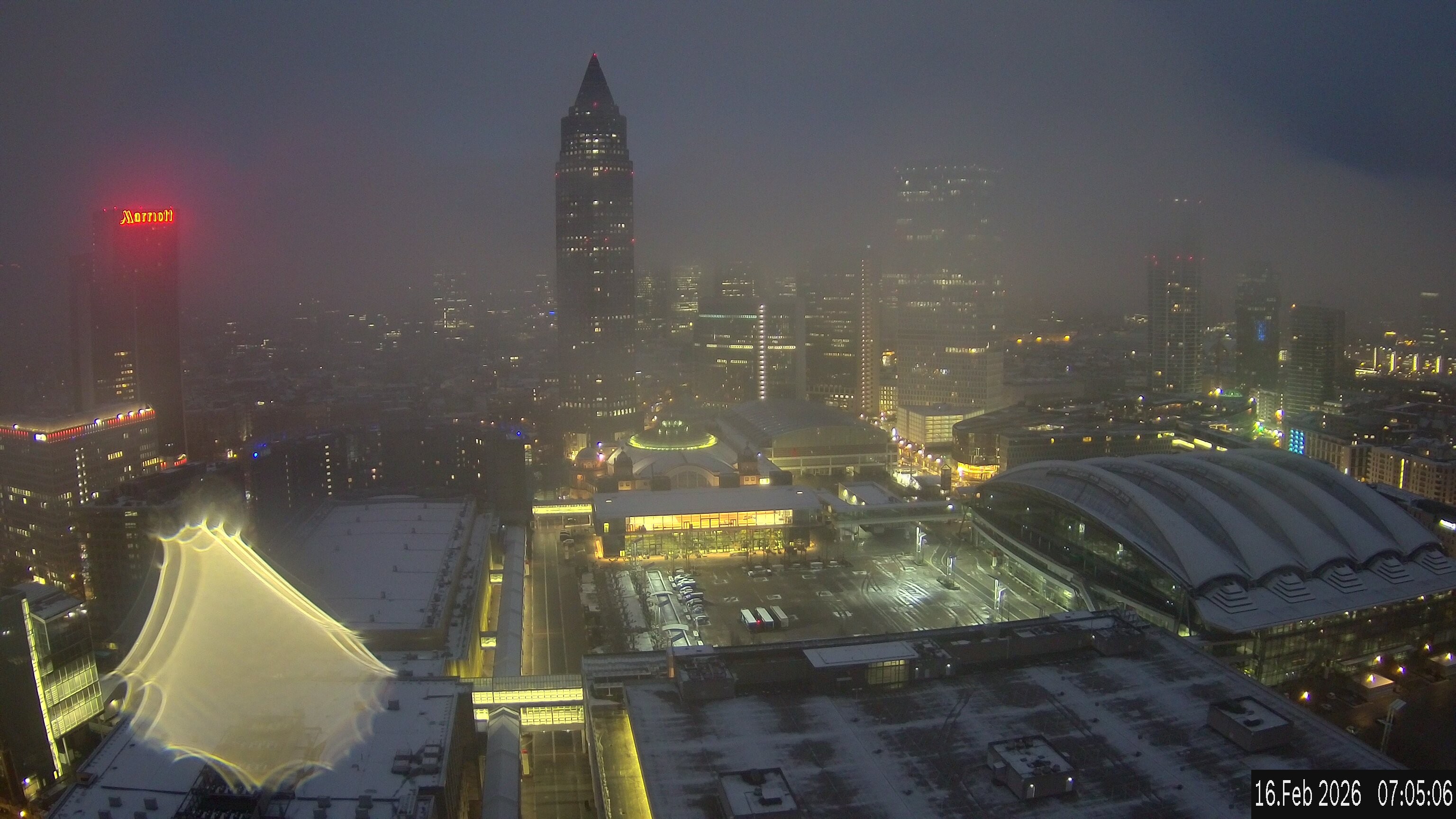 Archiv Foto Webcam Blick von Frankfurter Messe auf die Skyline